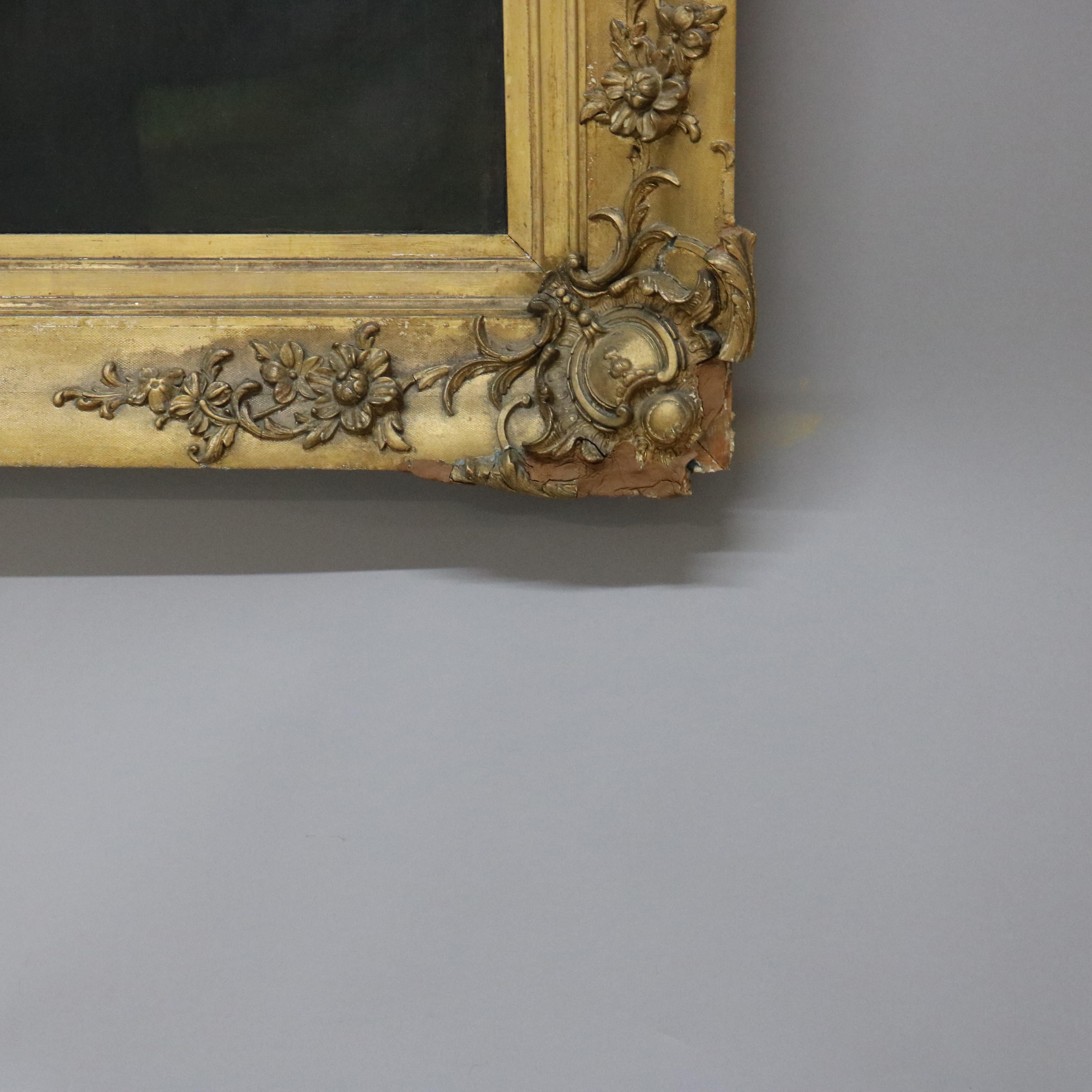 Antique Oil on Canvas Portrait Painting of a Nobleman, Giltwood Framed, C1880 4