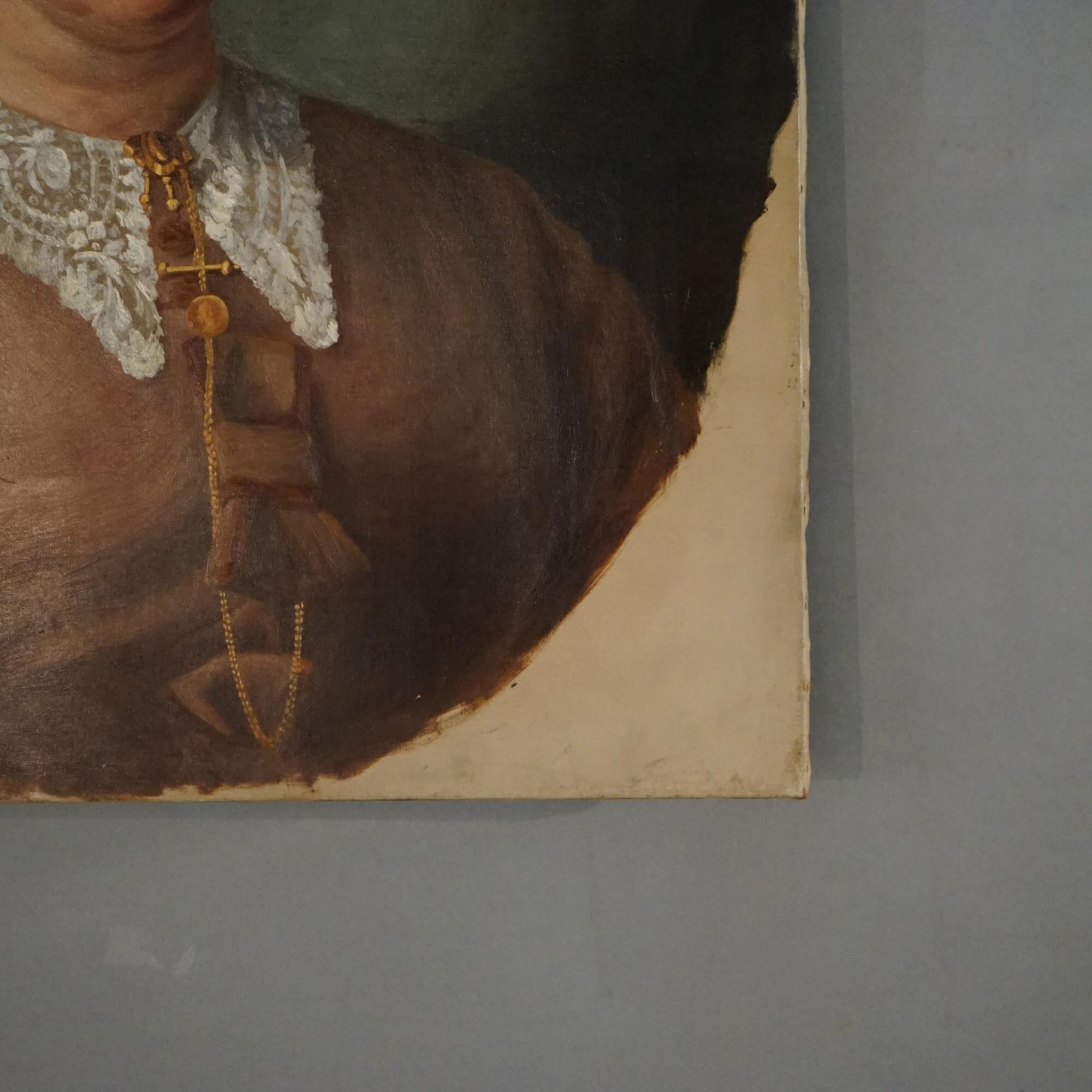 Antique Oil on Canvas Portrait Painting of a Woman C1890 For Sale at ...