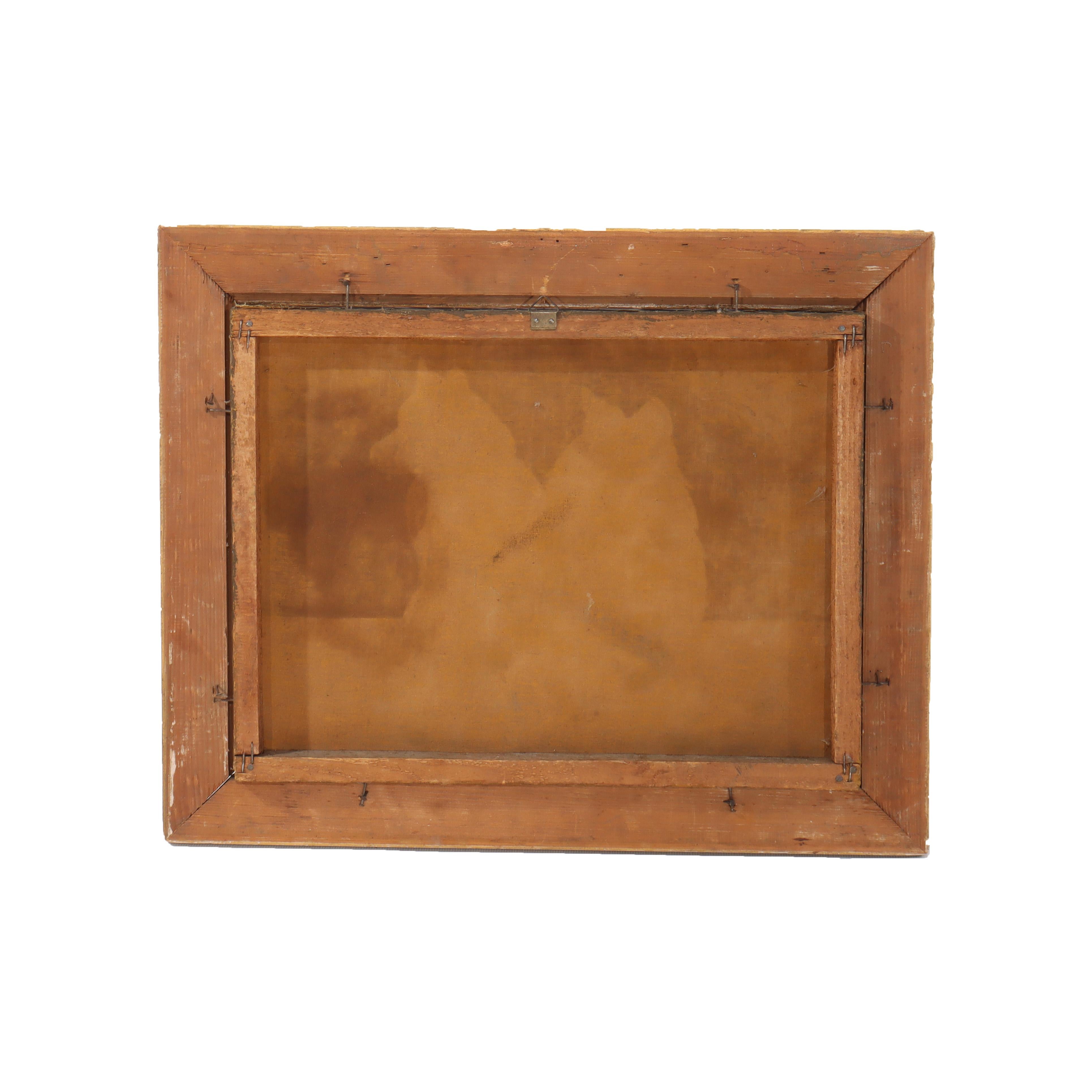 Antike Öl auf leinwand Porträtmalerei von zwei Hunden von Kelemen L'aszlo C1937 im Angebot 3