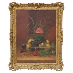 Antique Oil on Canvas Still Life Painting by W. Marsden C1920