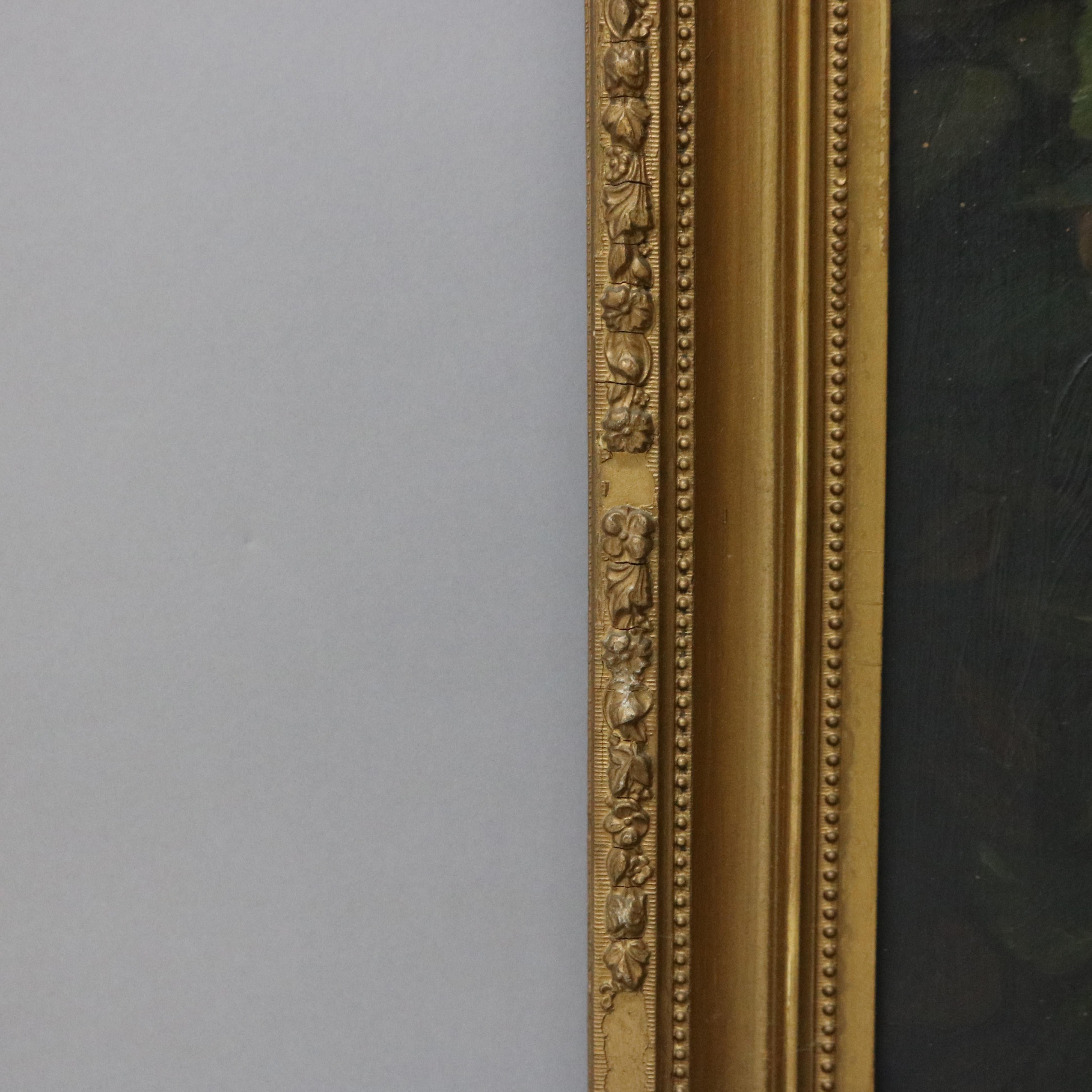 Antique Oil on Canvas Still Life Painting of Roses Signed by S. Campbell C1843 2