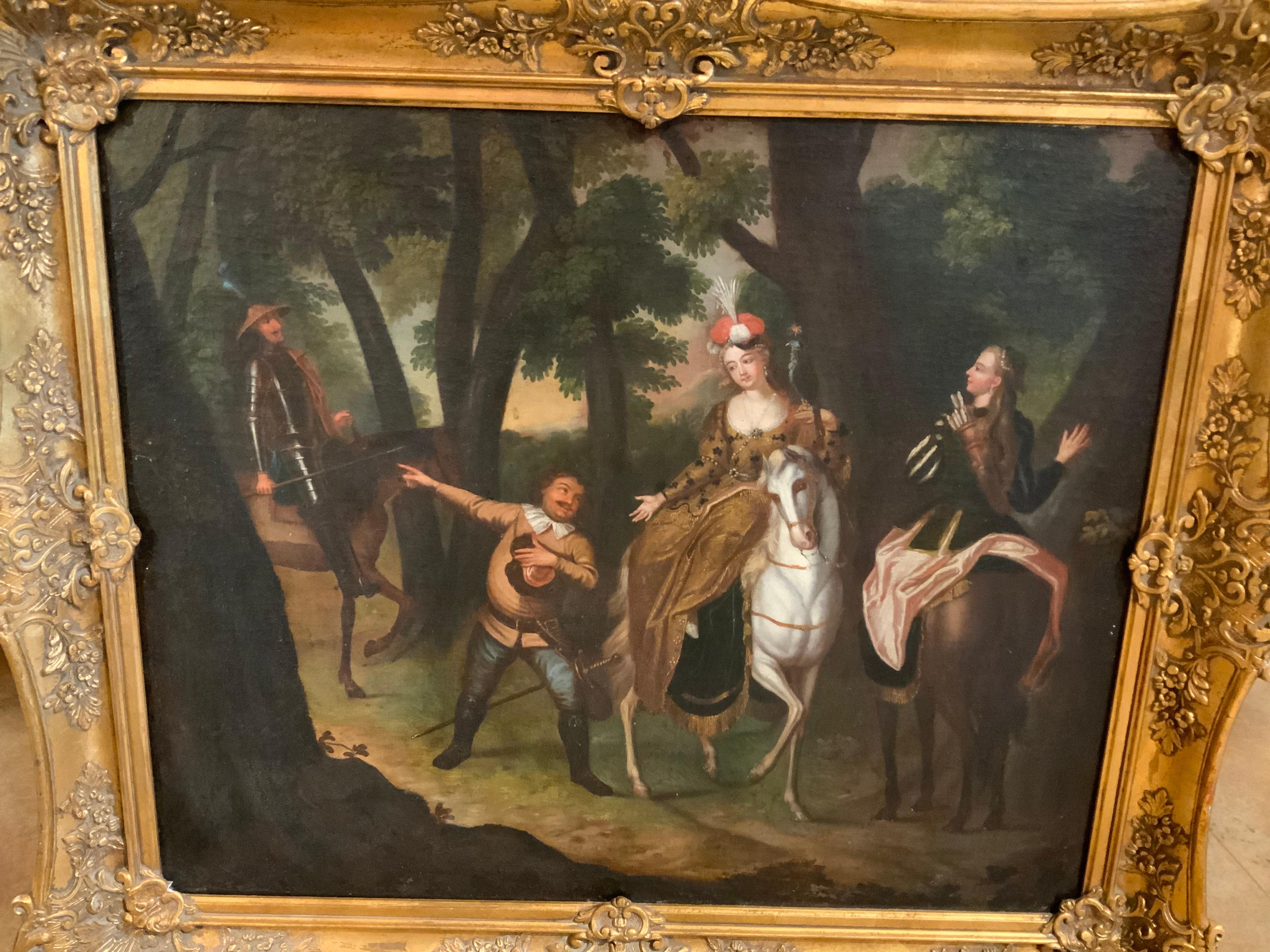 Antique Oil on Canvas, Story of Don Quixote After Charles-Antoine Coypel 6