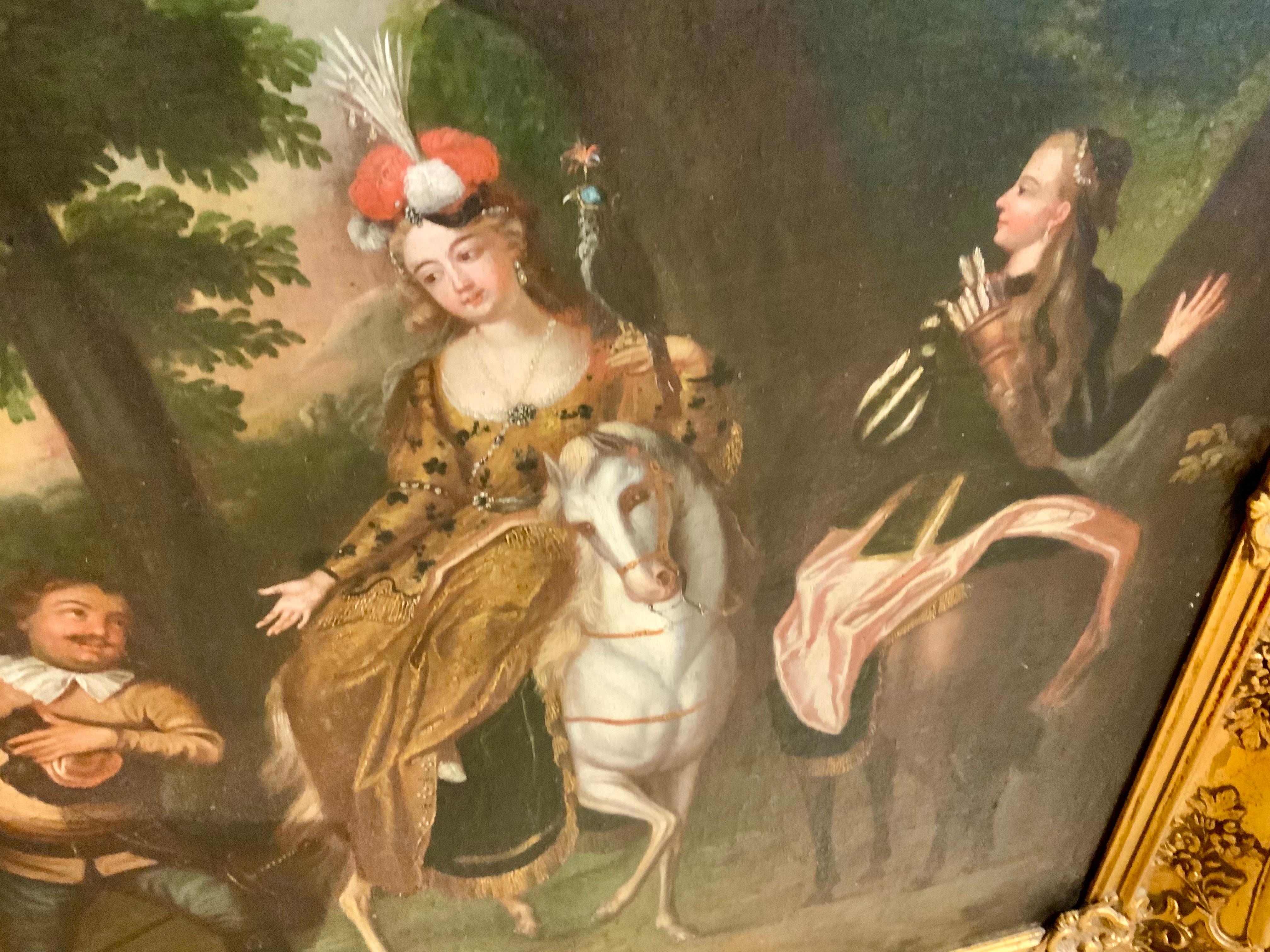 Antique Oil on Canvas, Story of Don Quixote After Charles-Antoine Coypel 2