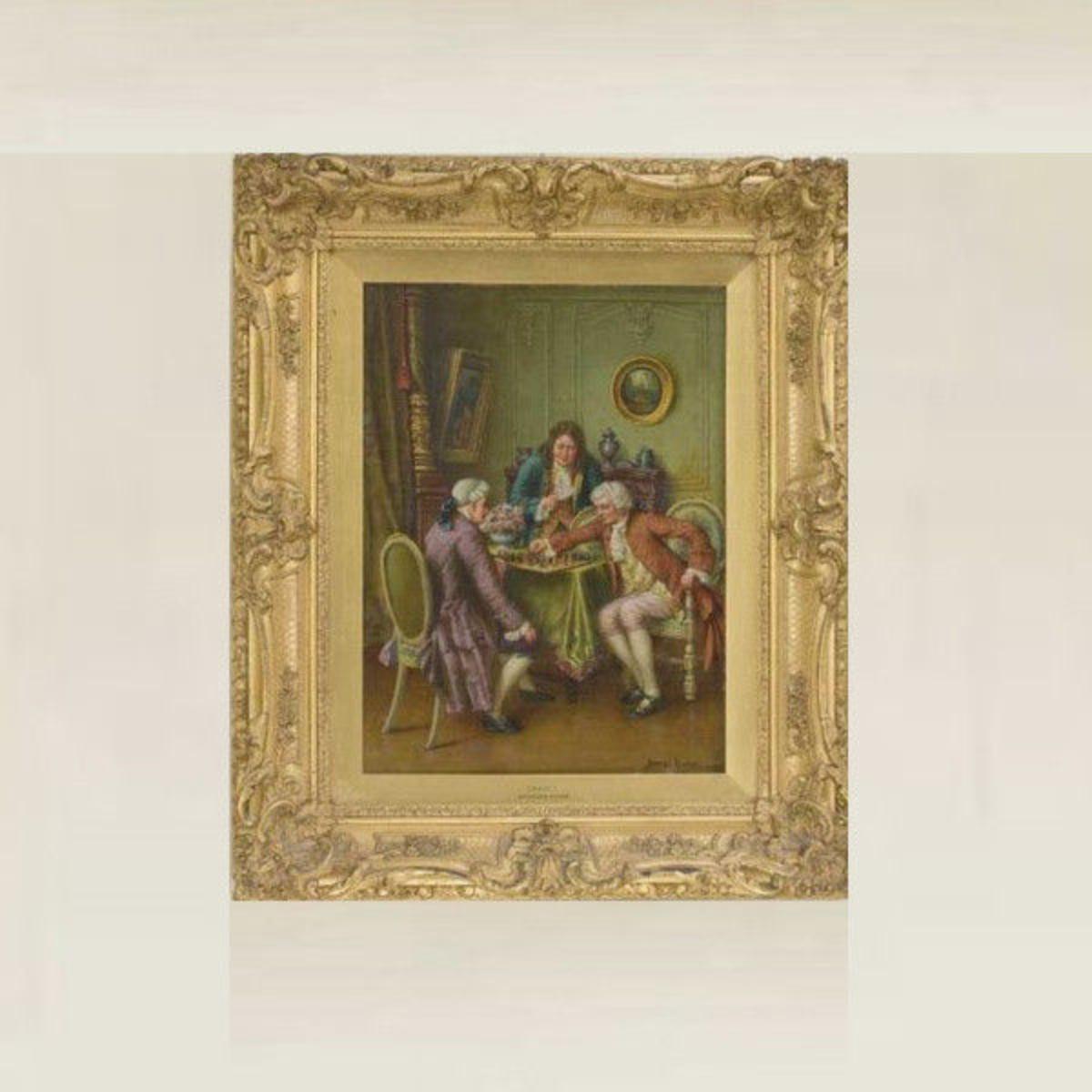 Peinture à l'huile ancienne de Georges Dupre Excellent état - En vente à Lymington, Hampshire