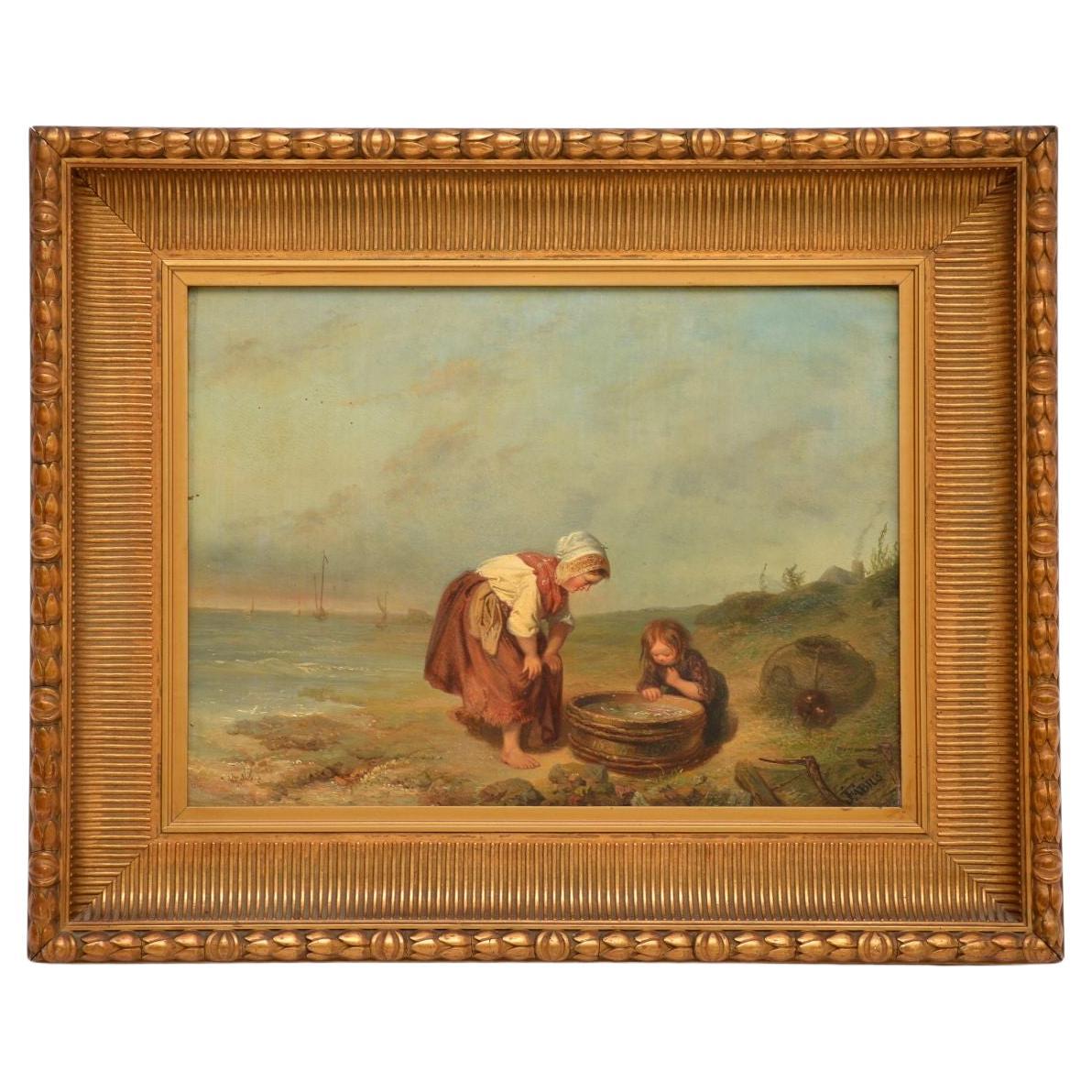 Antique Oil Painting by Jan Fabius, 1820-1889 For Sale