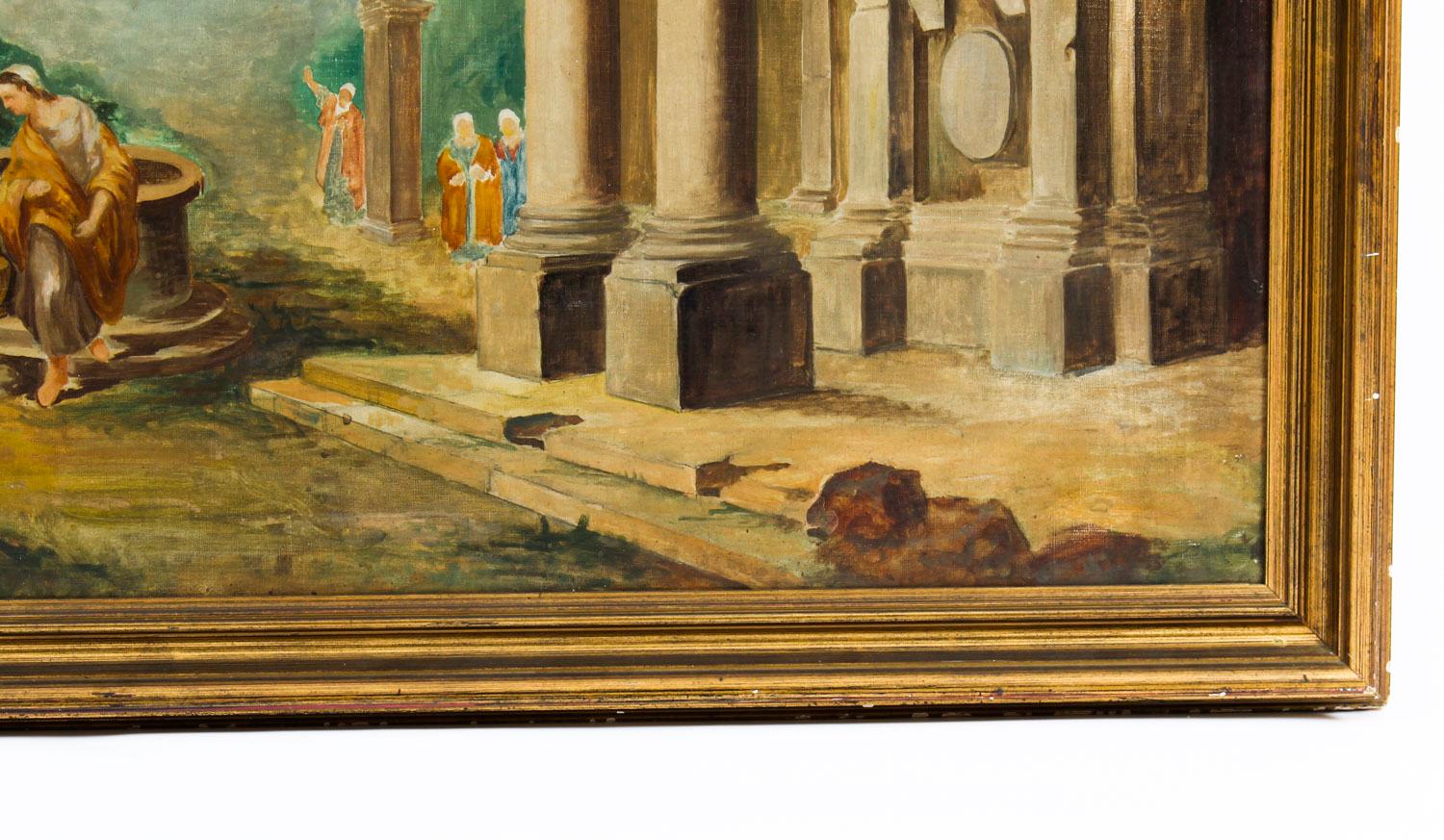 Antique Oil Painting 'Classical Roman Ruins', 19th Century In Good Condition In London, GB