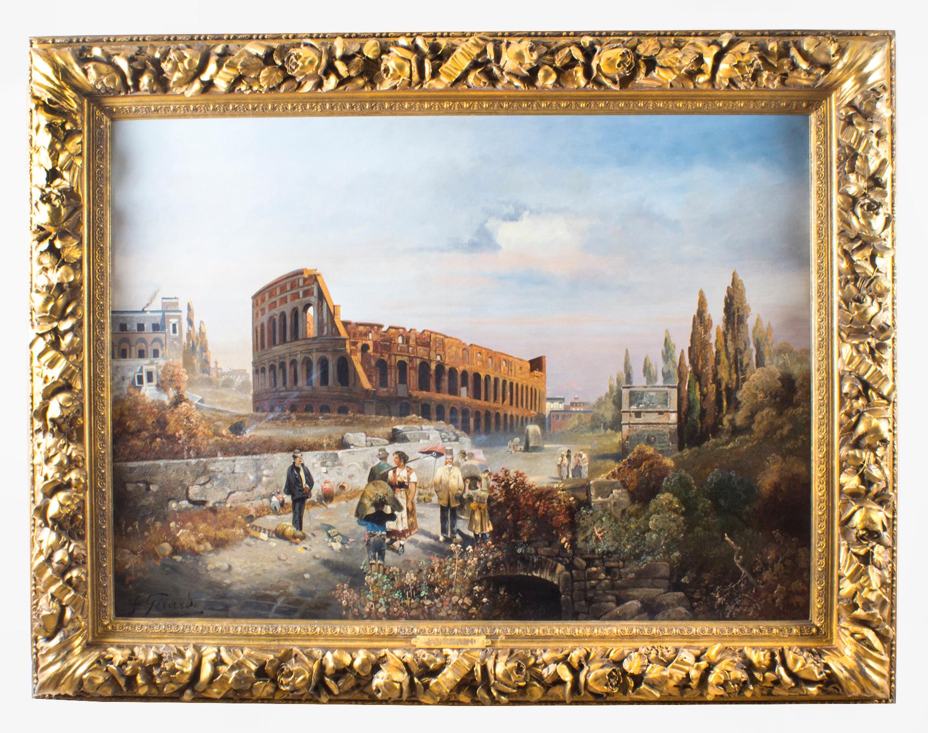 Antique Oil Painting François Gérard 1770 - 1837 of The Colosseum, 19th Century 5