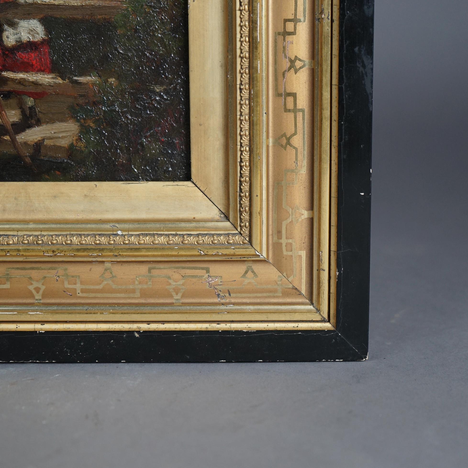 Antique Oil Painting, Genre Scene of a Child, Circa 1890 In Good Condition In Big Flats, NY