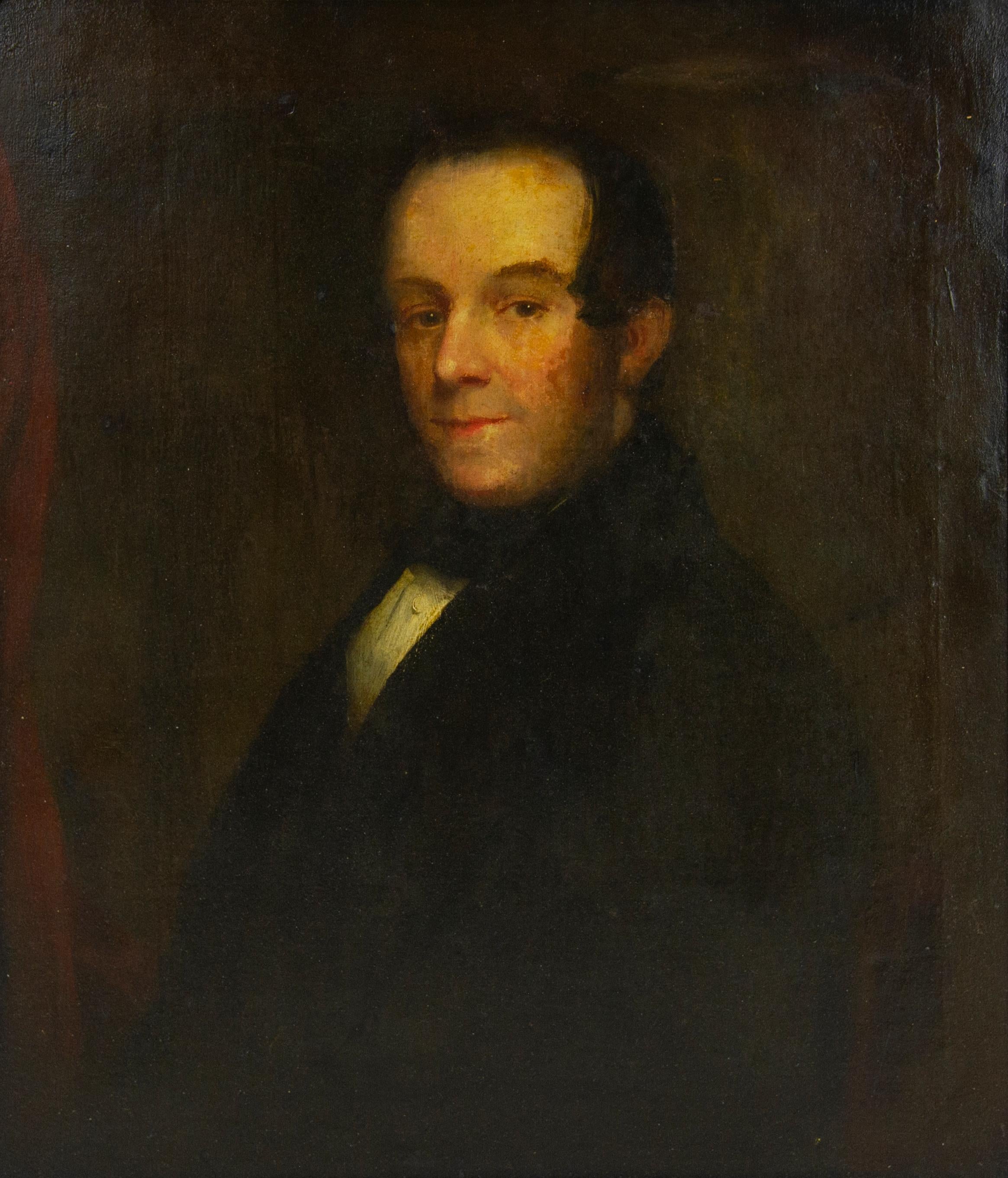 Antique oil painting, gentleman's portrait, oil portrait, Antique Furniture, England 1820, B638A.

England 1820
Well executed half length portrait
Oil on canvas, unsigned
Provenance from Hy's Restaurant in Ottawa, Canada.

Oil canvas 28.5