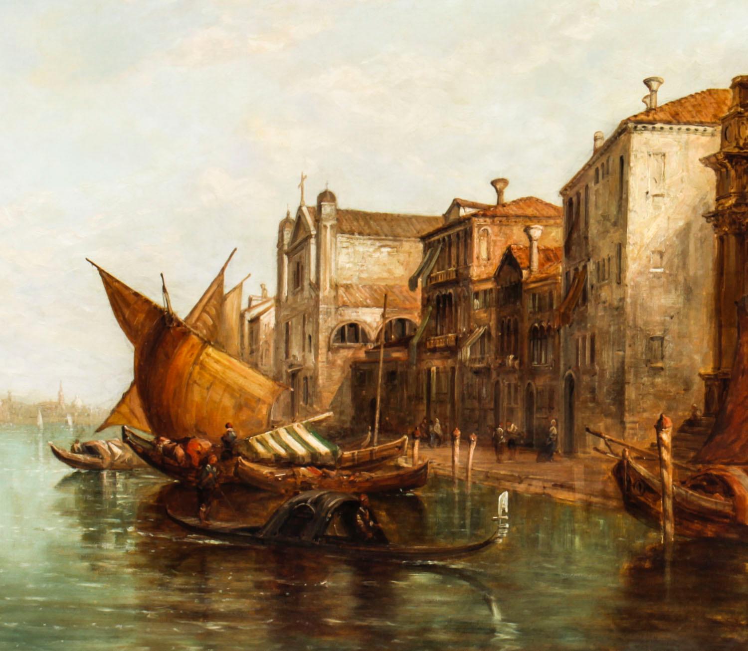 Antique Oil Painting Grand Canal Alfred Pollentine Dated 1877, 19th Century In Good Condition In London, GB