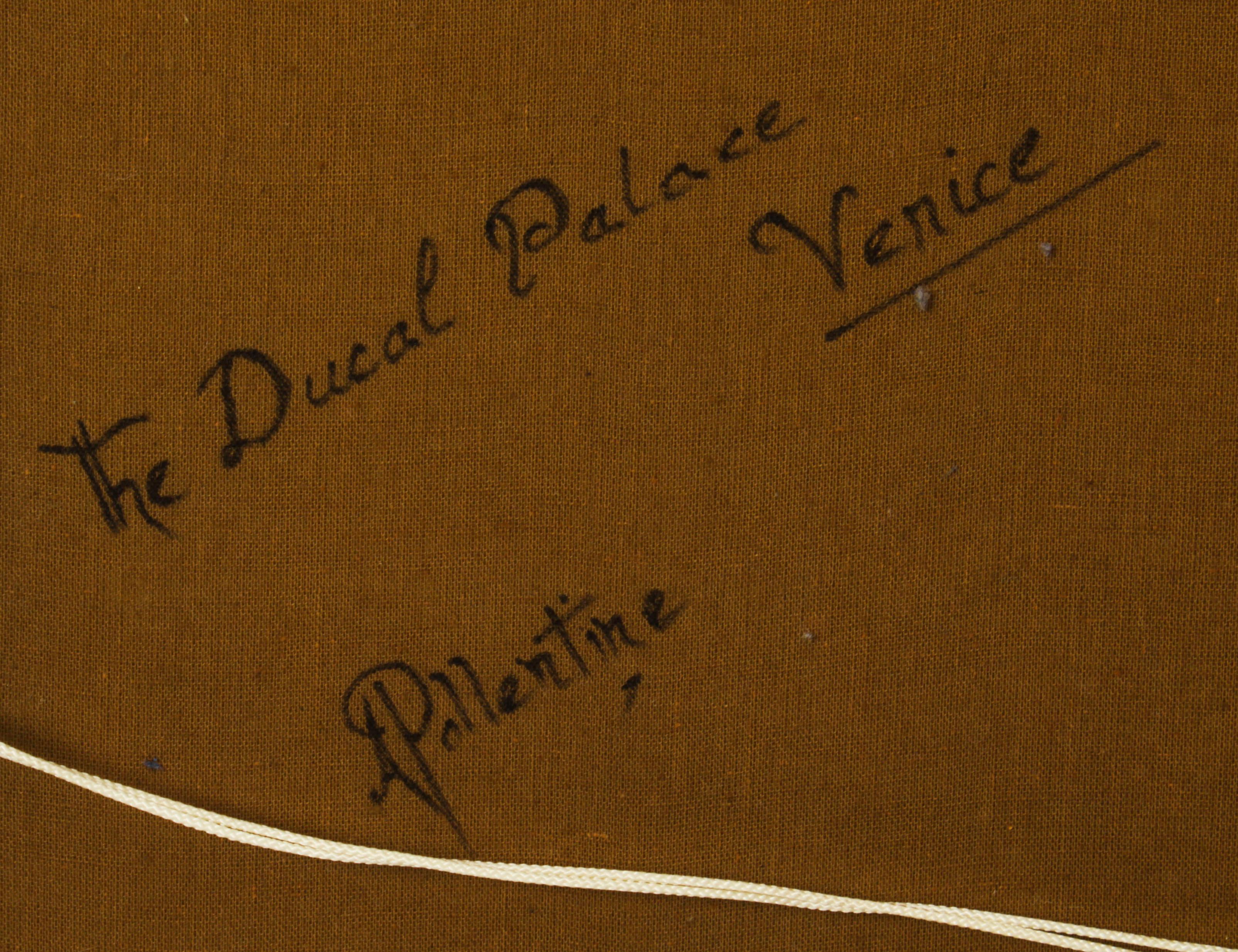 Antikes lgemlde, Grand Canal Ducal Palace, Venedig, Alfred Pollentine 1882 im Angebot 12