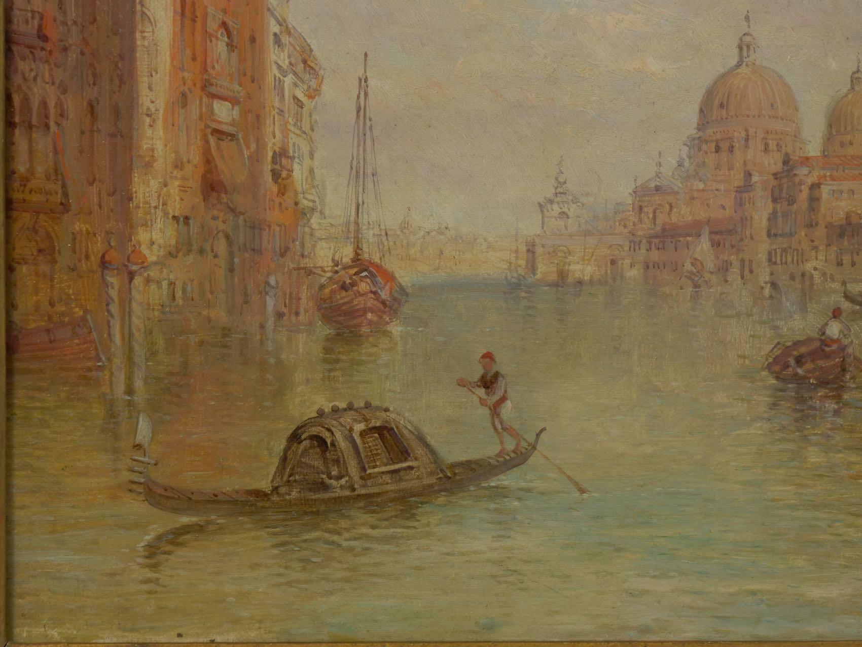 Hand-Painted Antique Oil Painting “Grand Canal, Venice” 1889 by Alfred Pollentine