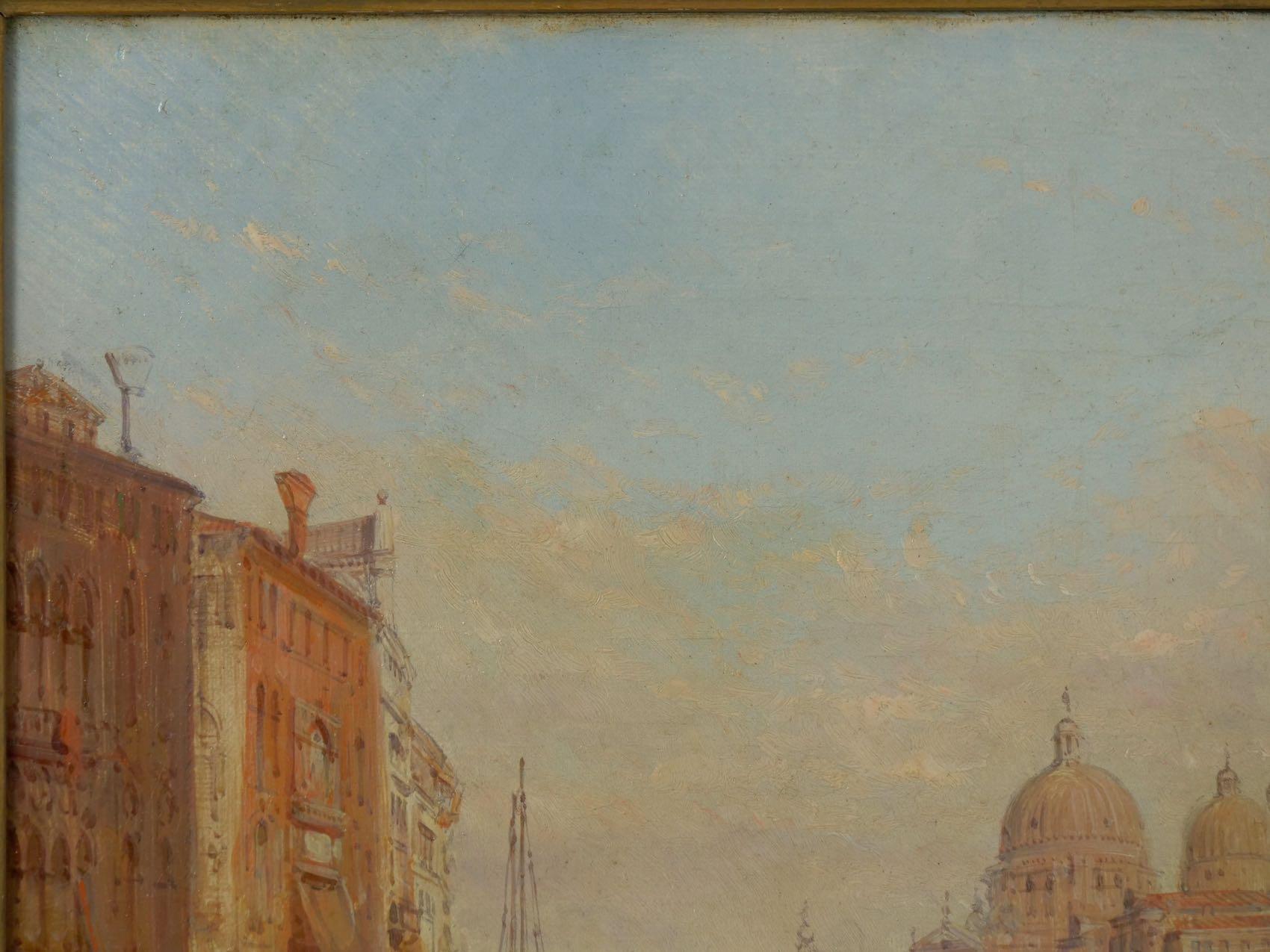 Antique Oil Painting “Grand Canal, Venice” 1889 by Alfred Pollentine In Good Condition In Shippensburg, PA