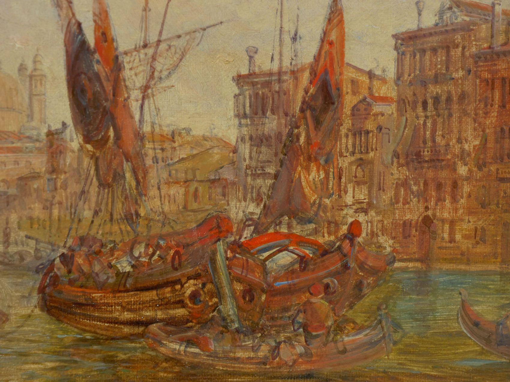 Canvas Antique Oil Painting “Grand Canal, Venice” 1889 by Alfred Pollentine