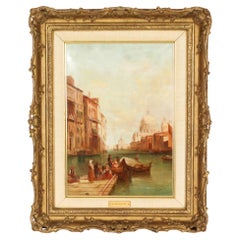 Vintage Oil Painting Grand Canal Venice Alfred Pollentine 19th Century