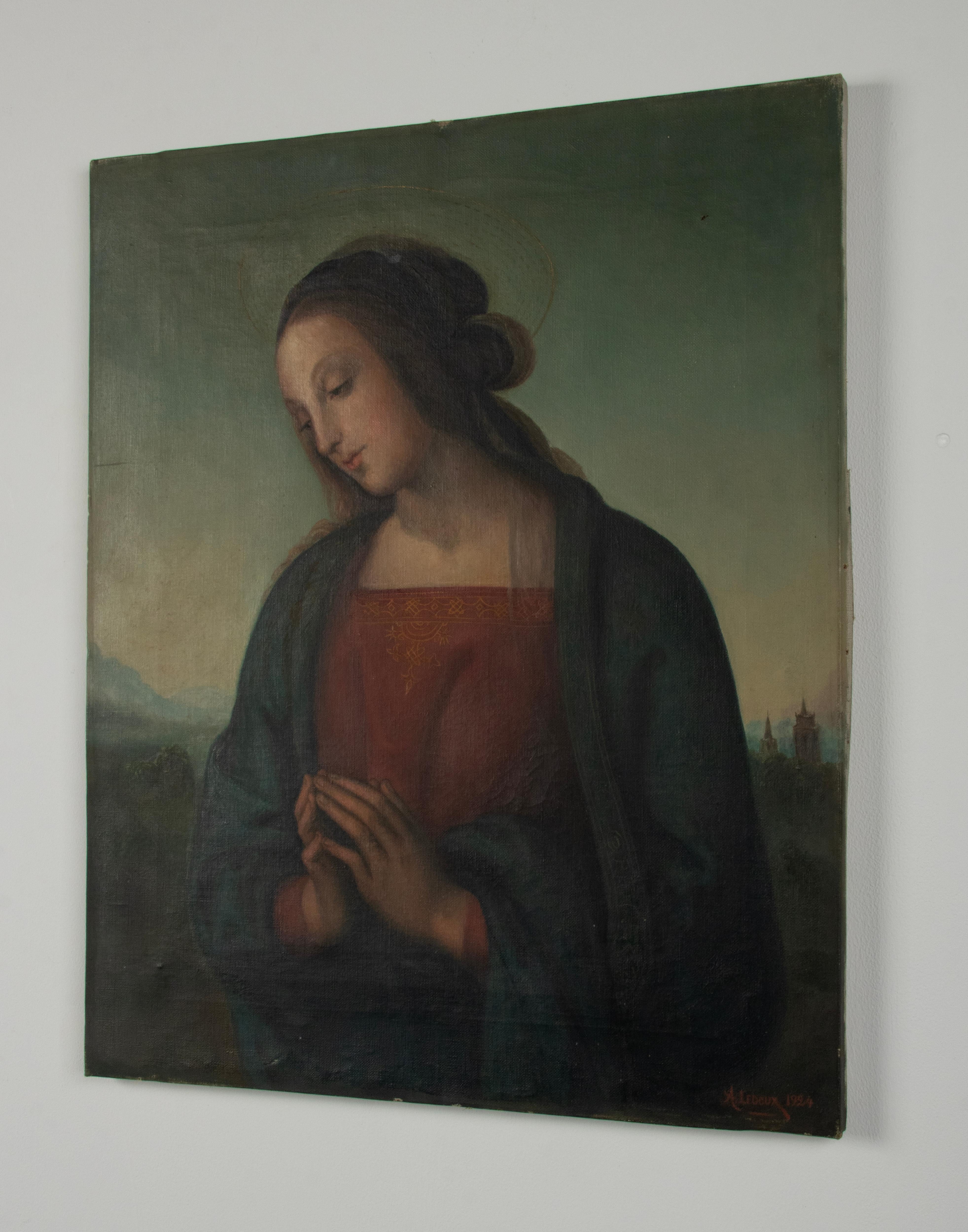 Antique Oil Painting - Holy Mary For Sale 2