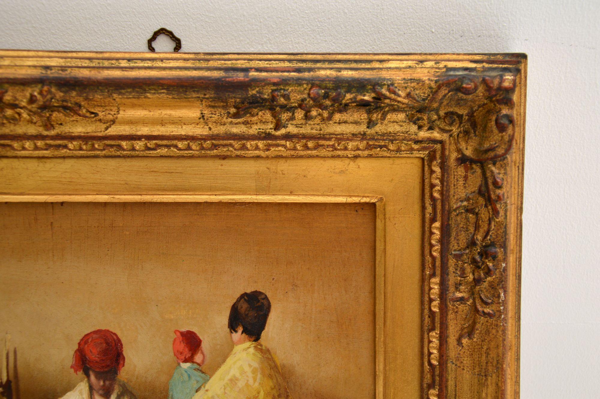 Giltwood Antique Oil Painting in Gilt Wood Frame