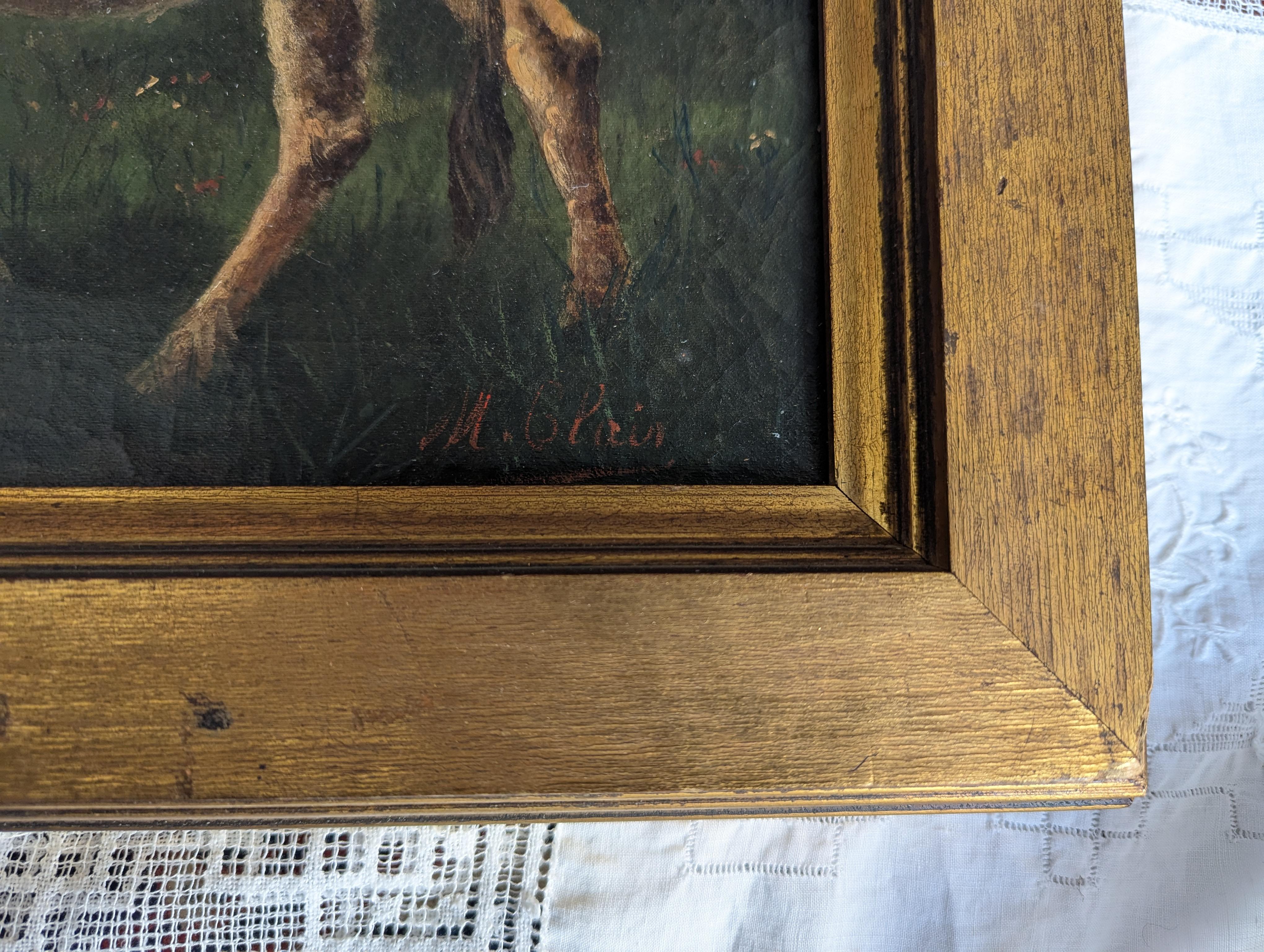 Oiled Antique Oil Painting in the Manner of Julian Dupre Woman with Cows Landscape For Sale