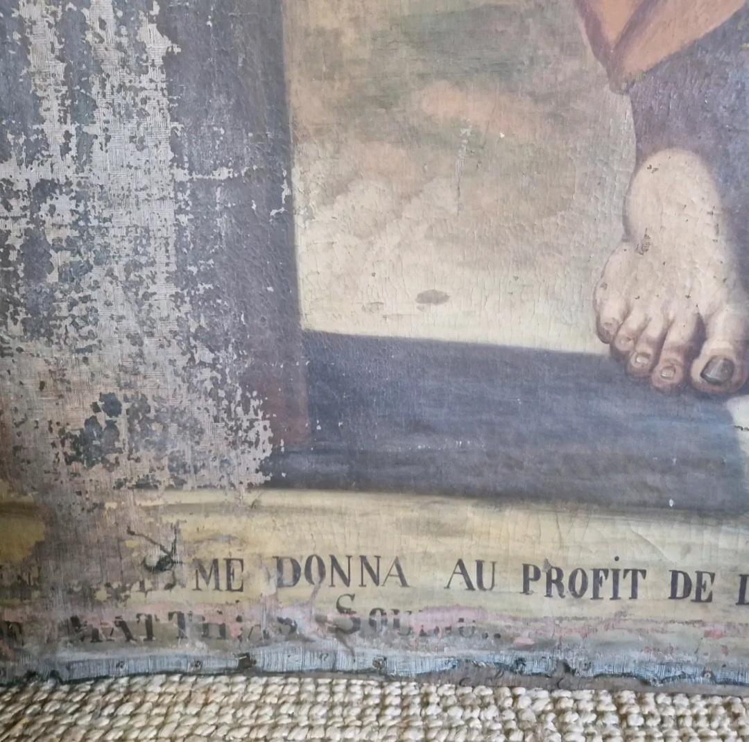 Antikes Ölgemälde Großer Sankt Matthias der Apostel (Handbemalt) im Angebot