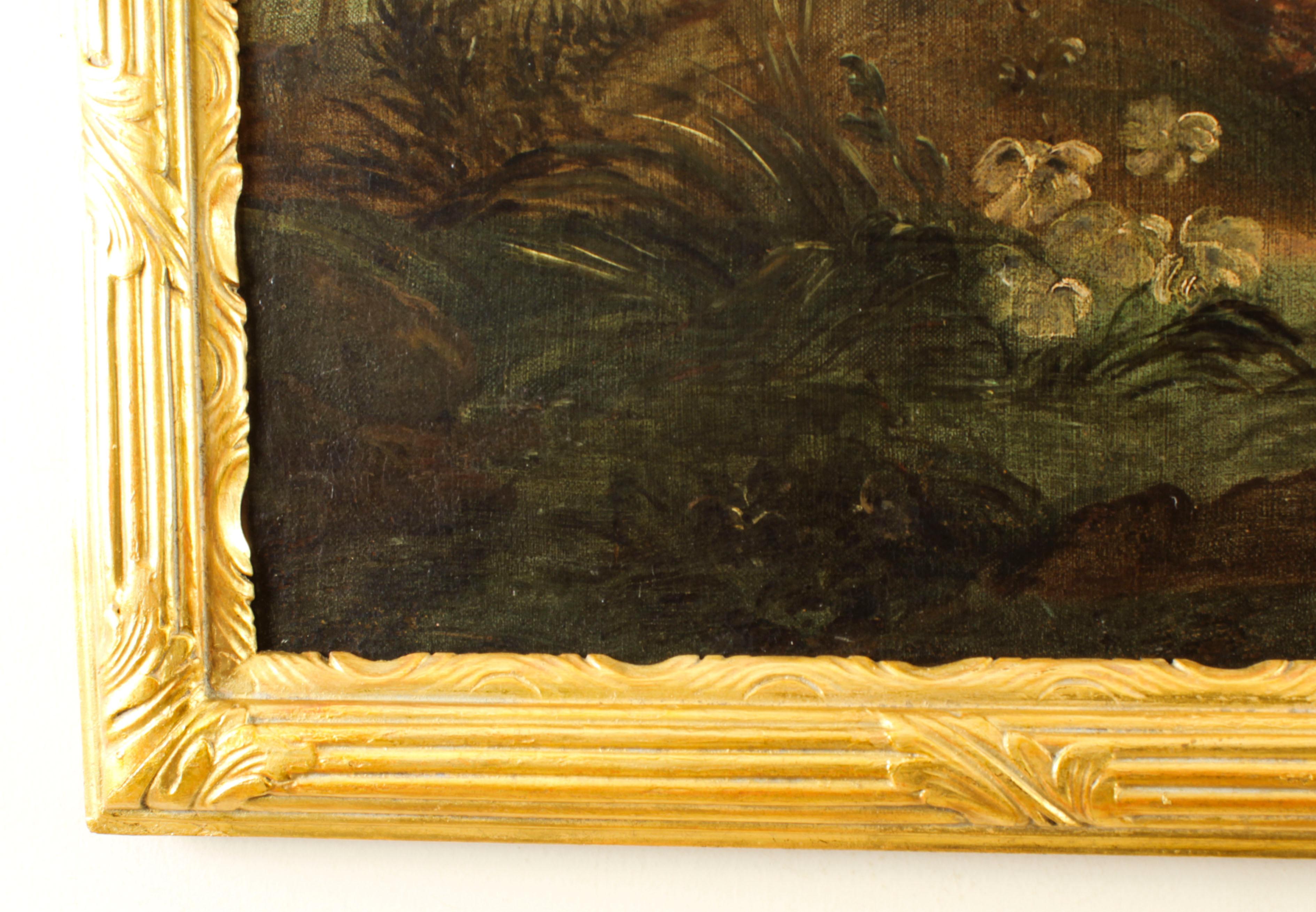 Peinture à l'huile ancienne de Jean-Antoine Watteau, La Serenade, début du 19e siècle 3