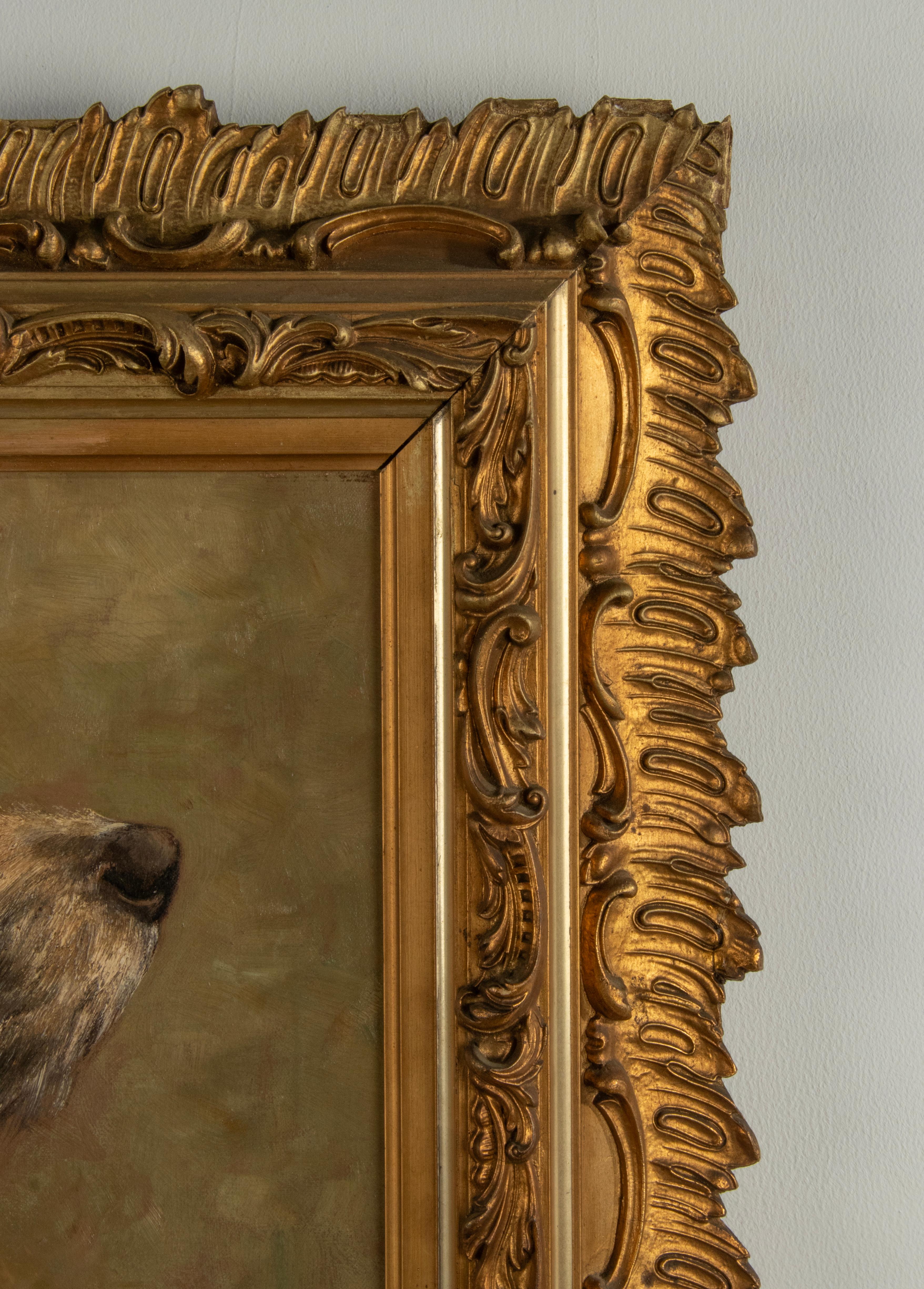 Peinture à l'huile ancienne d'un chien Springer Spaniel anglais par Alice Léotard 3