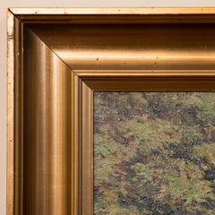 Antique Oil Painting of a Farrier and Draft Horses by Carl Hertz