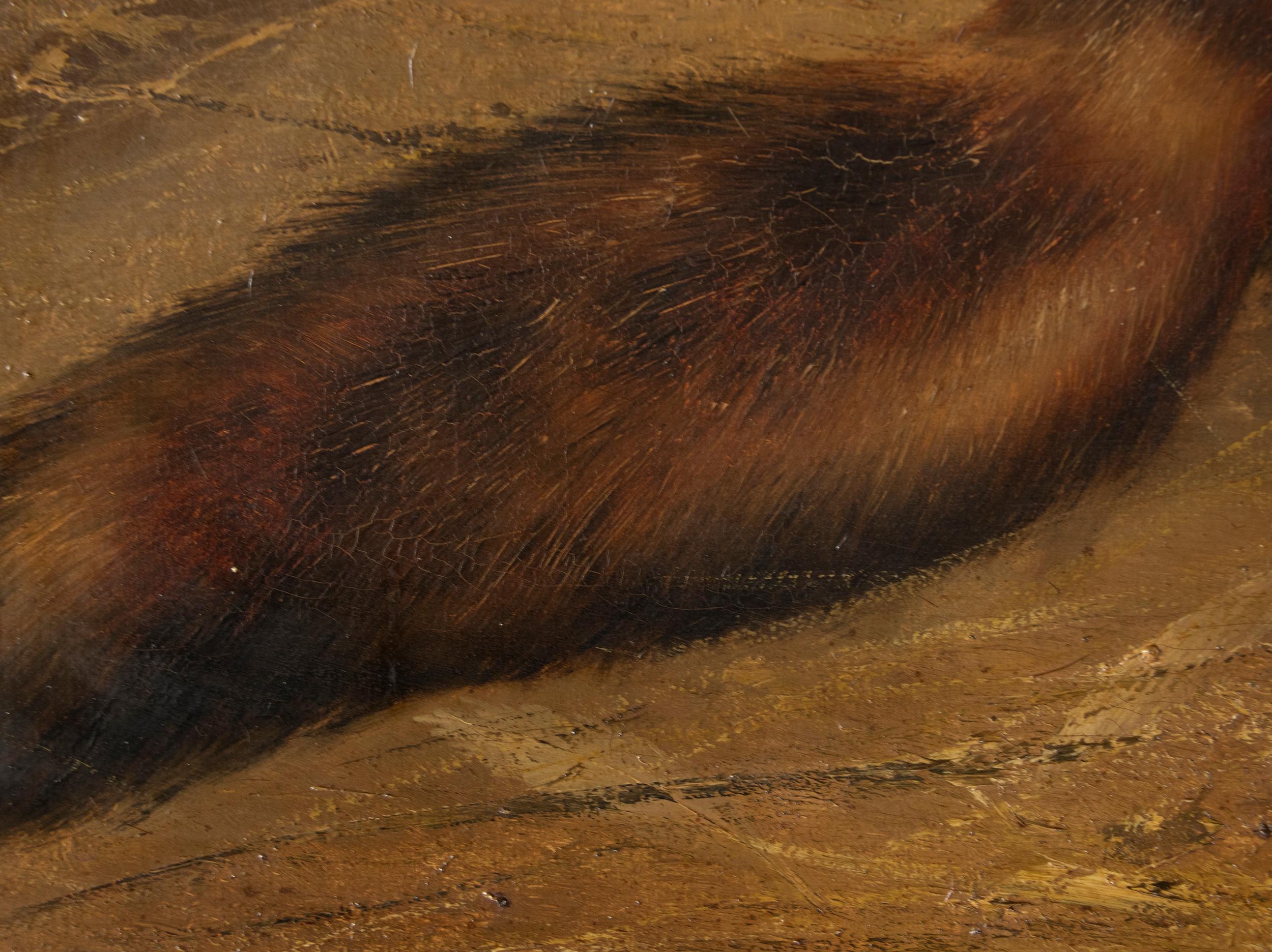 Antique Oil Painting of a Fox by Piet van Engelen 3