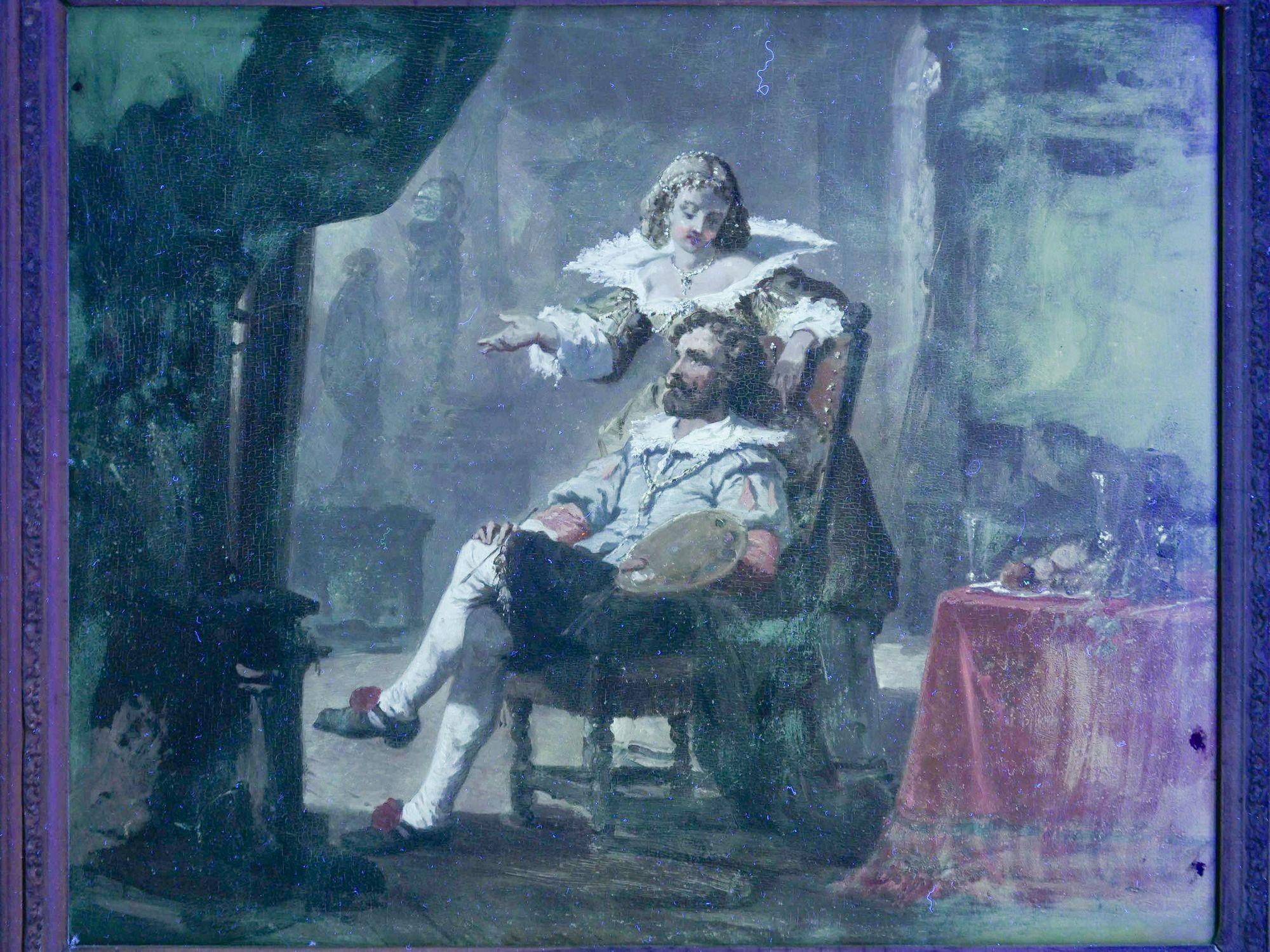 Antico dipinto a olio di 