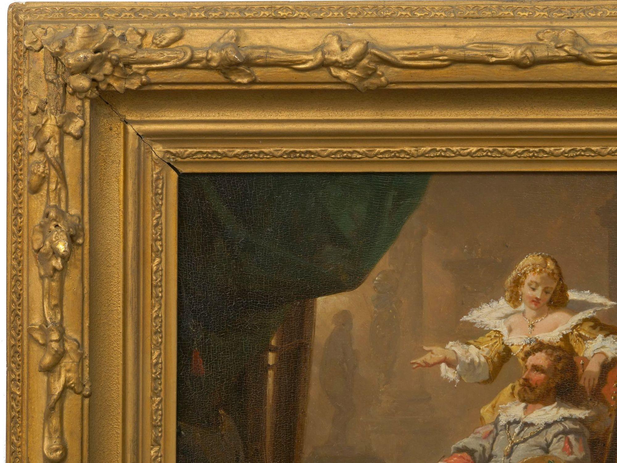 Belga Antico dipinto a olio di 