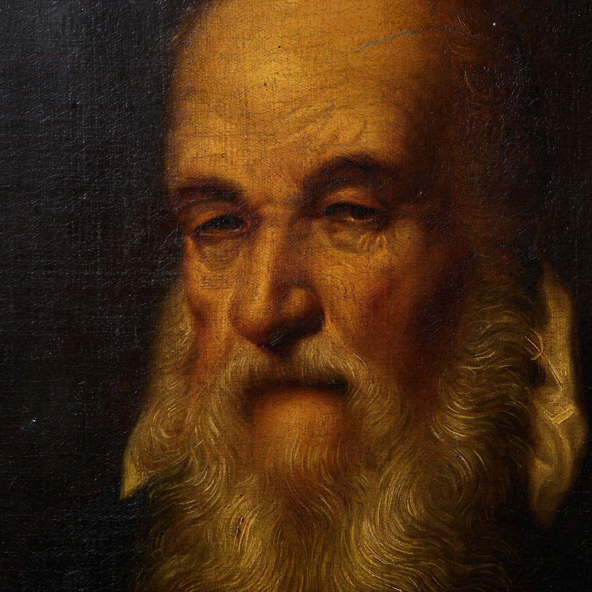 English Antique Oil Painting of Galileo After Justus Sustermans For Sale