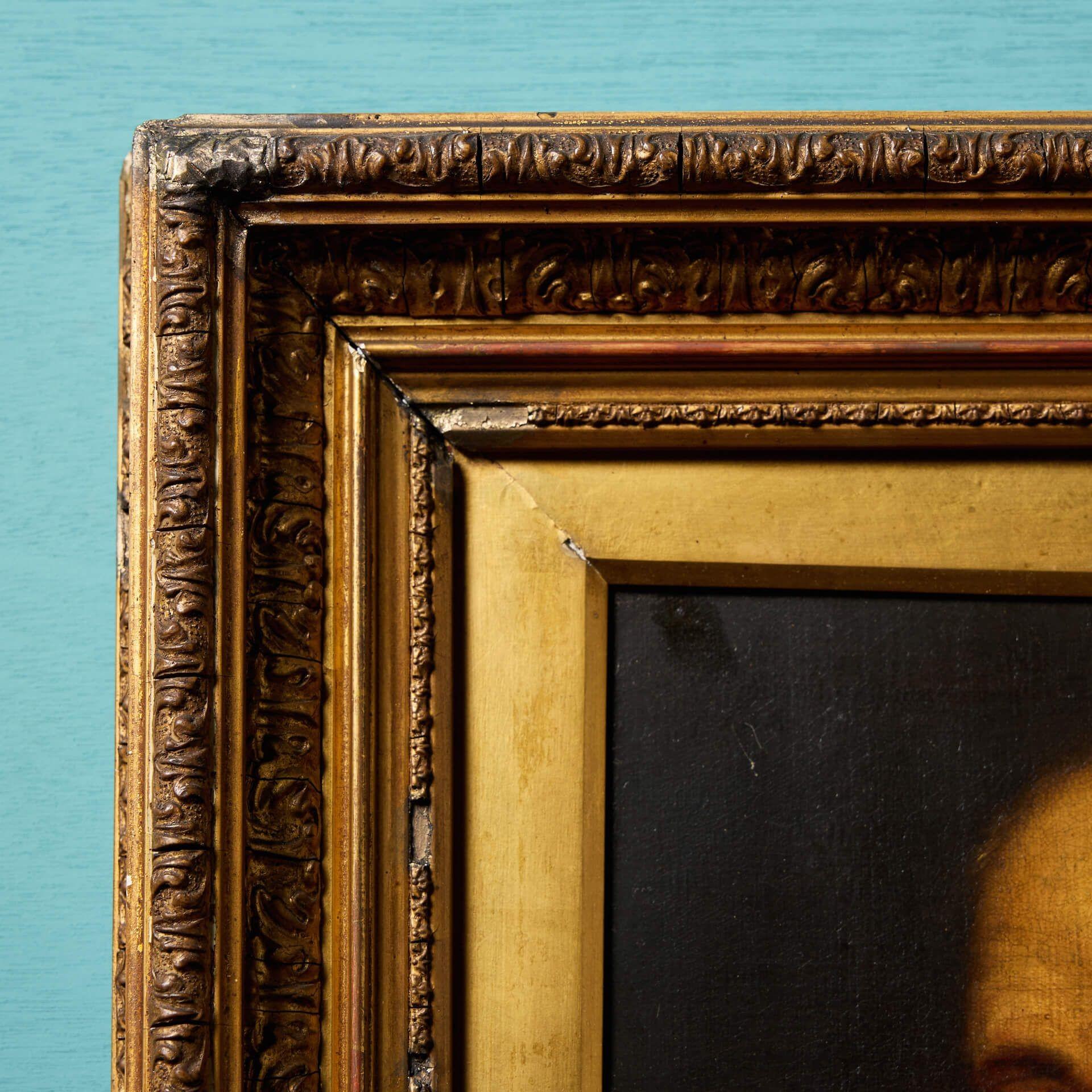 Gilt Antique Oil Painting of Galileo After Justus Sustermans For Sale