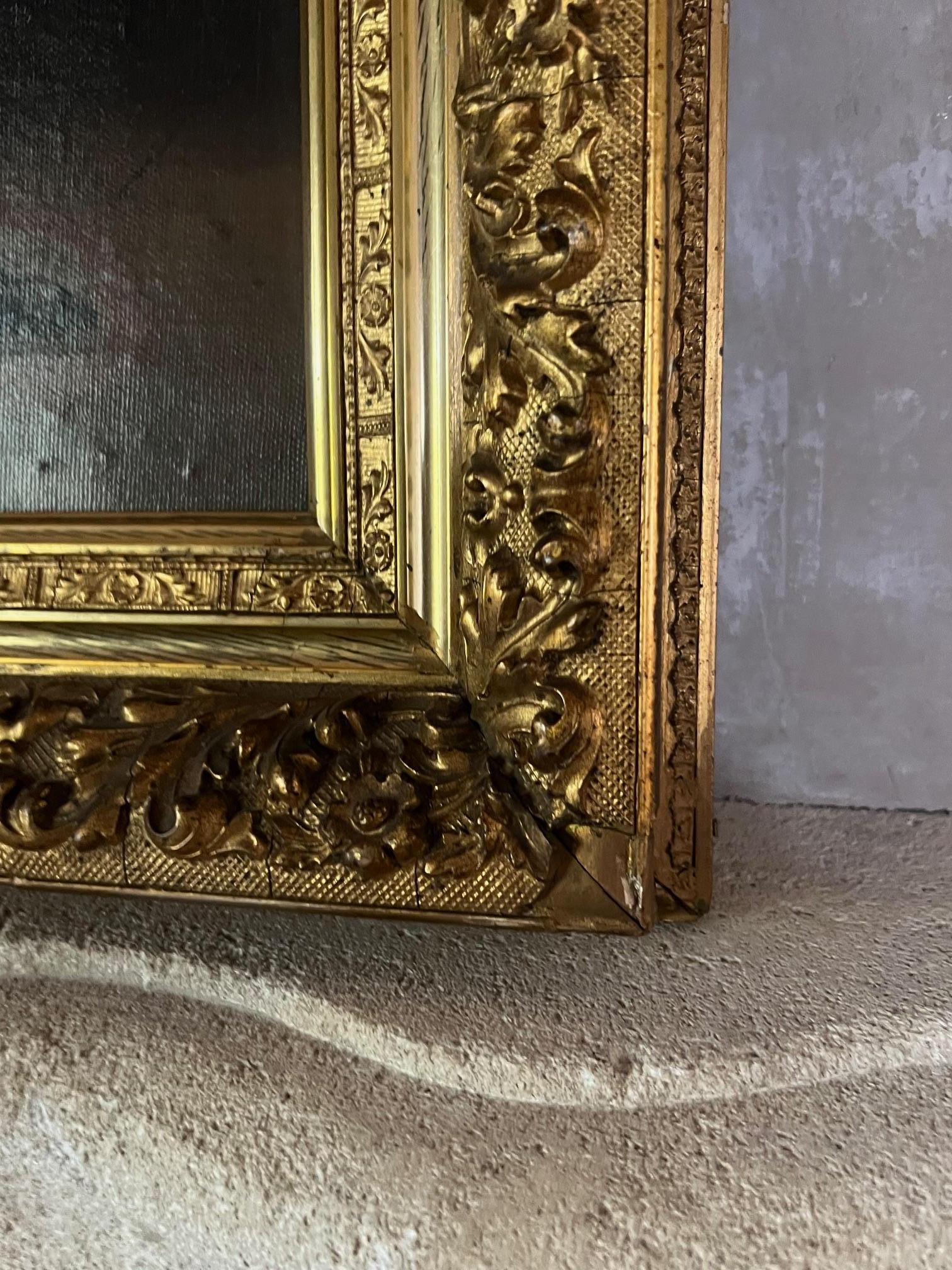 Antique Oil Painting of Interior Scene, Signed A. Hart, 1892 For Sale 3