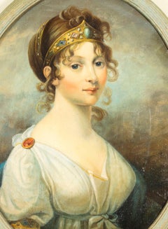 Antique Oil Painting of Queen Louise of Prussia 18th Century