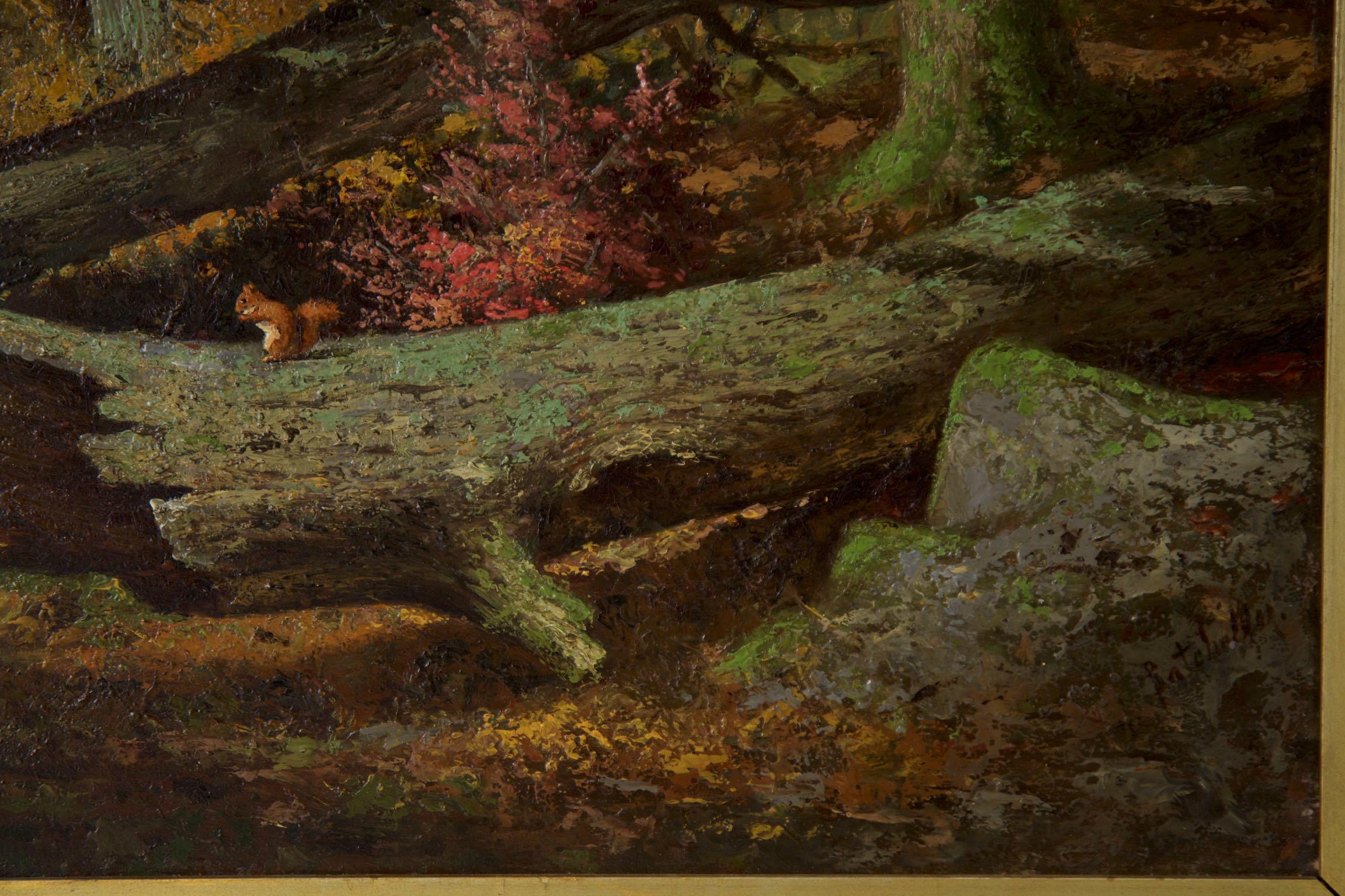 19th Century Antique Oil Painting of Squirrel by Frederick Batcheller