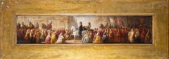 ANTIQUE OIL PAINTING OF THE BLACK PRINCE WiTH KING JOHN II OF FRANCE AS PRISONER