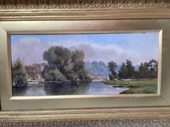 Antico dipinto a olio su tavola della English School