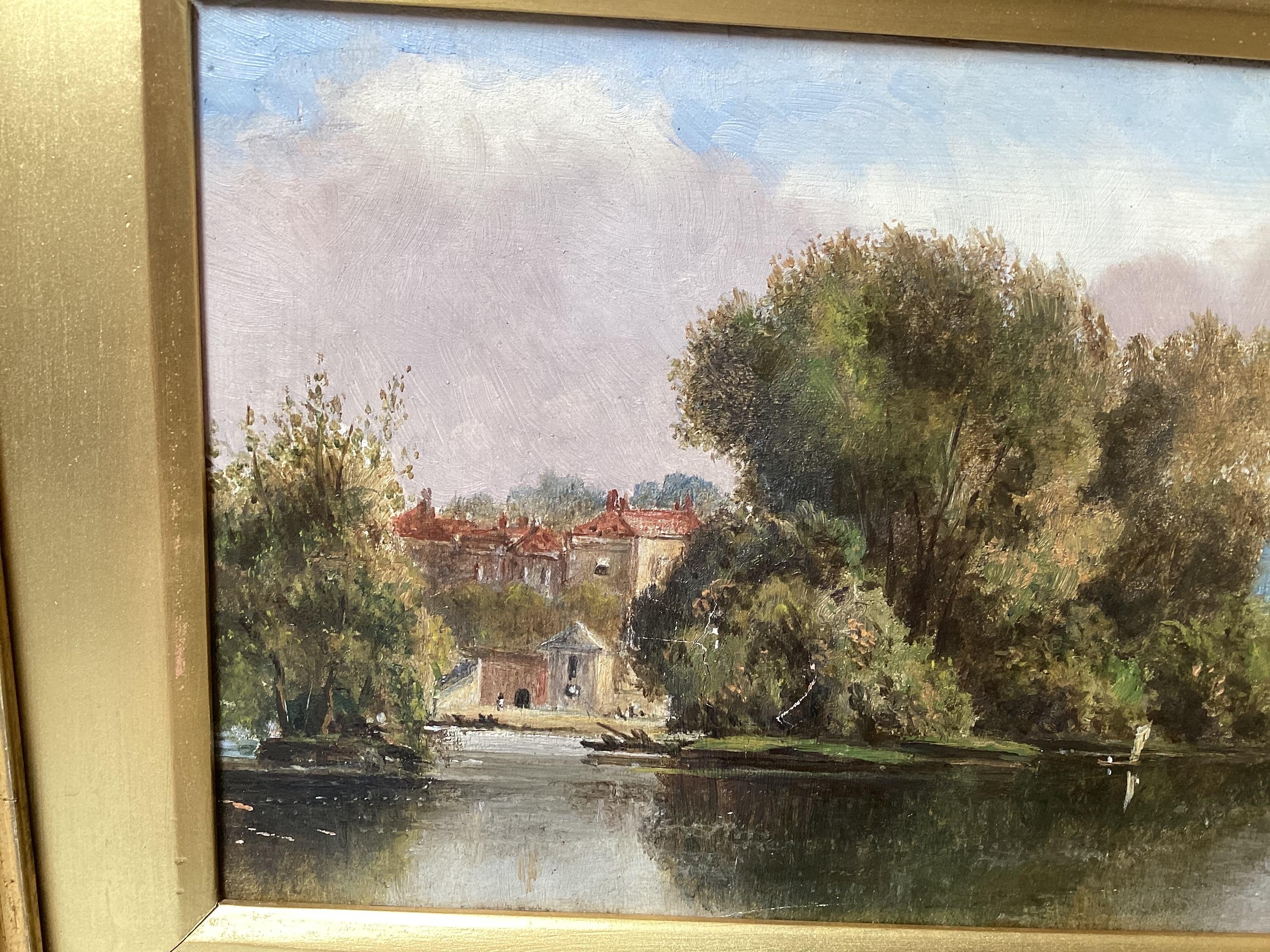Antiguo cuadro al óleo sobre tabla de la English School Pintado a mano en venta