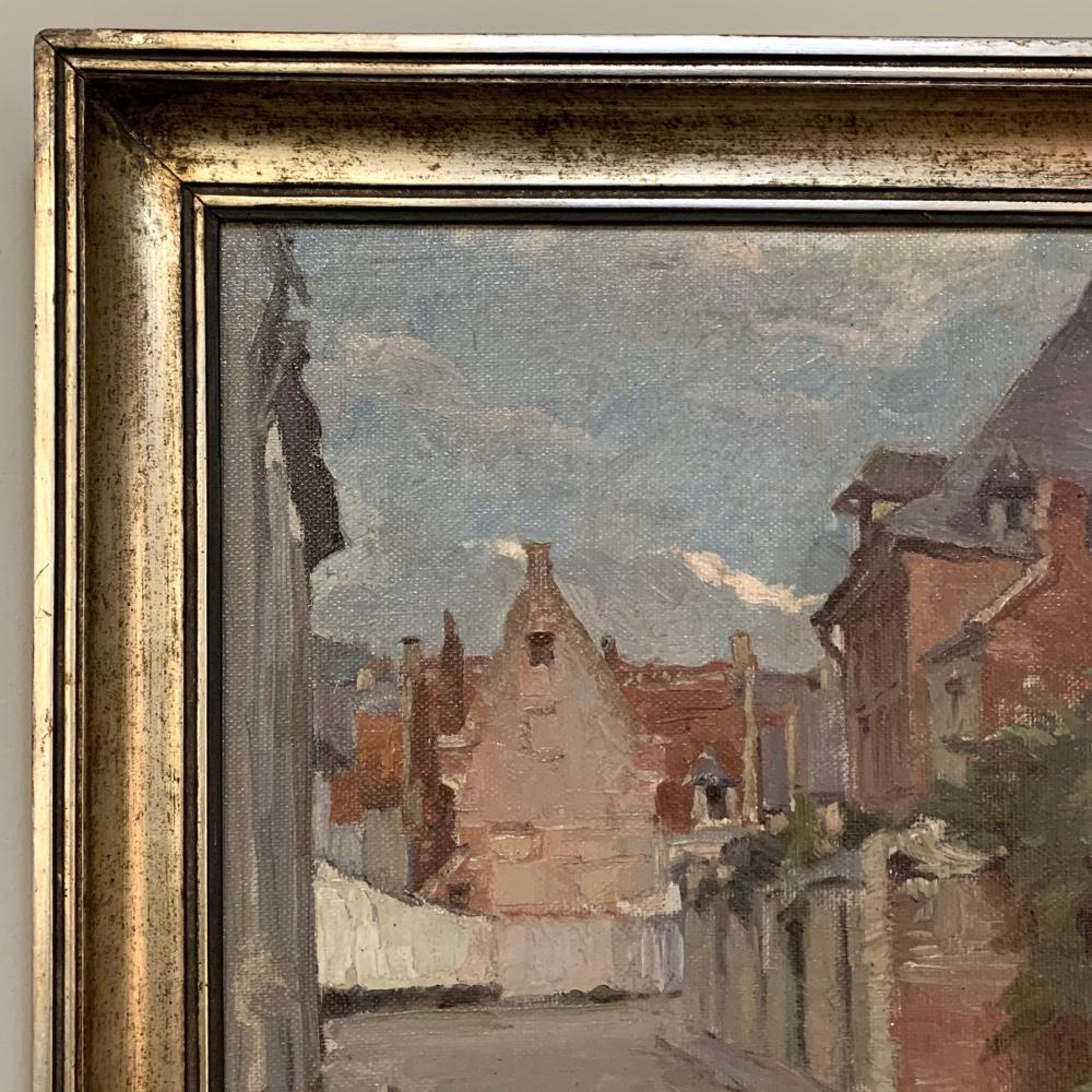 Antique Oil Painting on Canvas by Adrien Wernaers In Good Condition In Dallas, TX