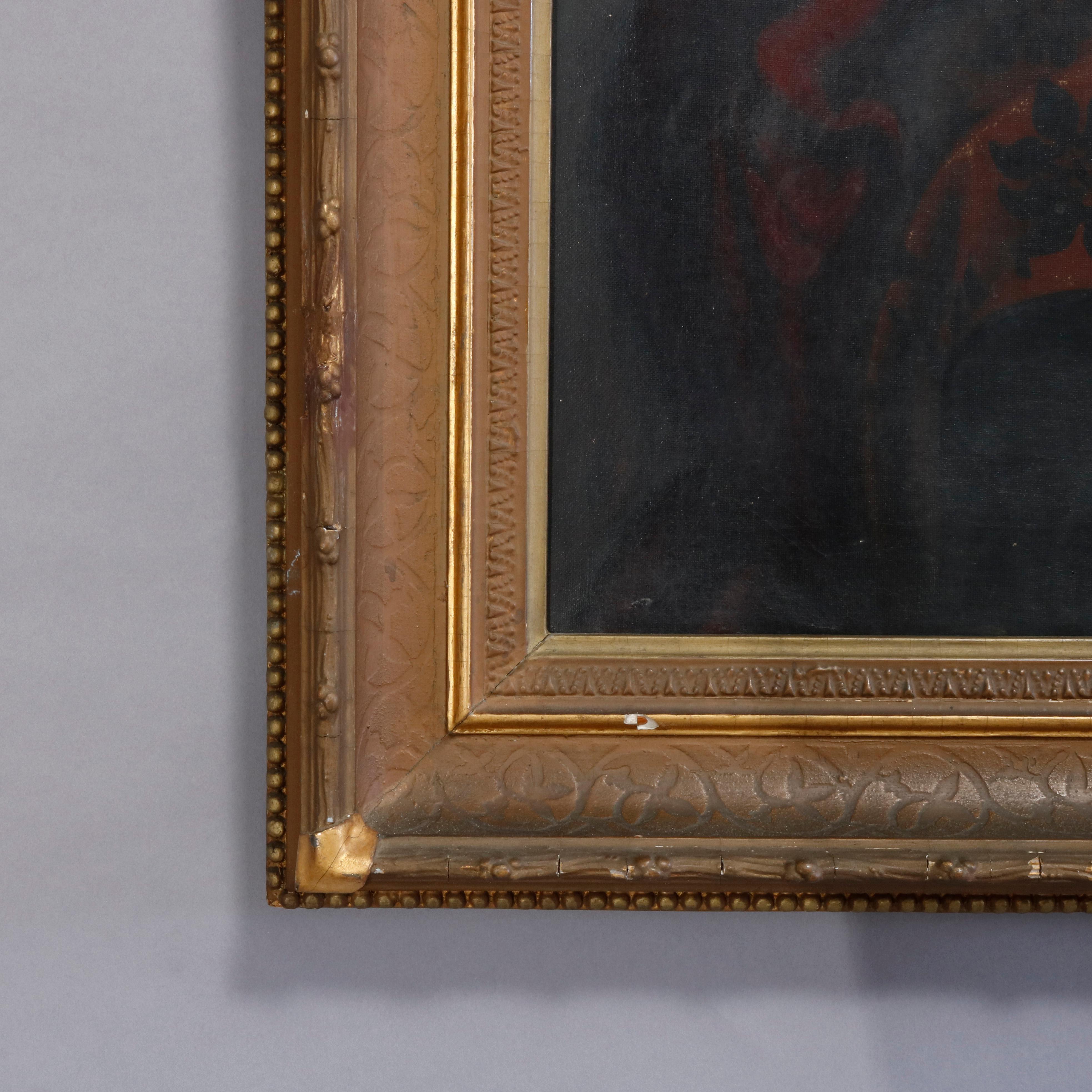Antique Oil Painting on Canvas Old Master Copy Mary Magdalene, 19th Century 2