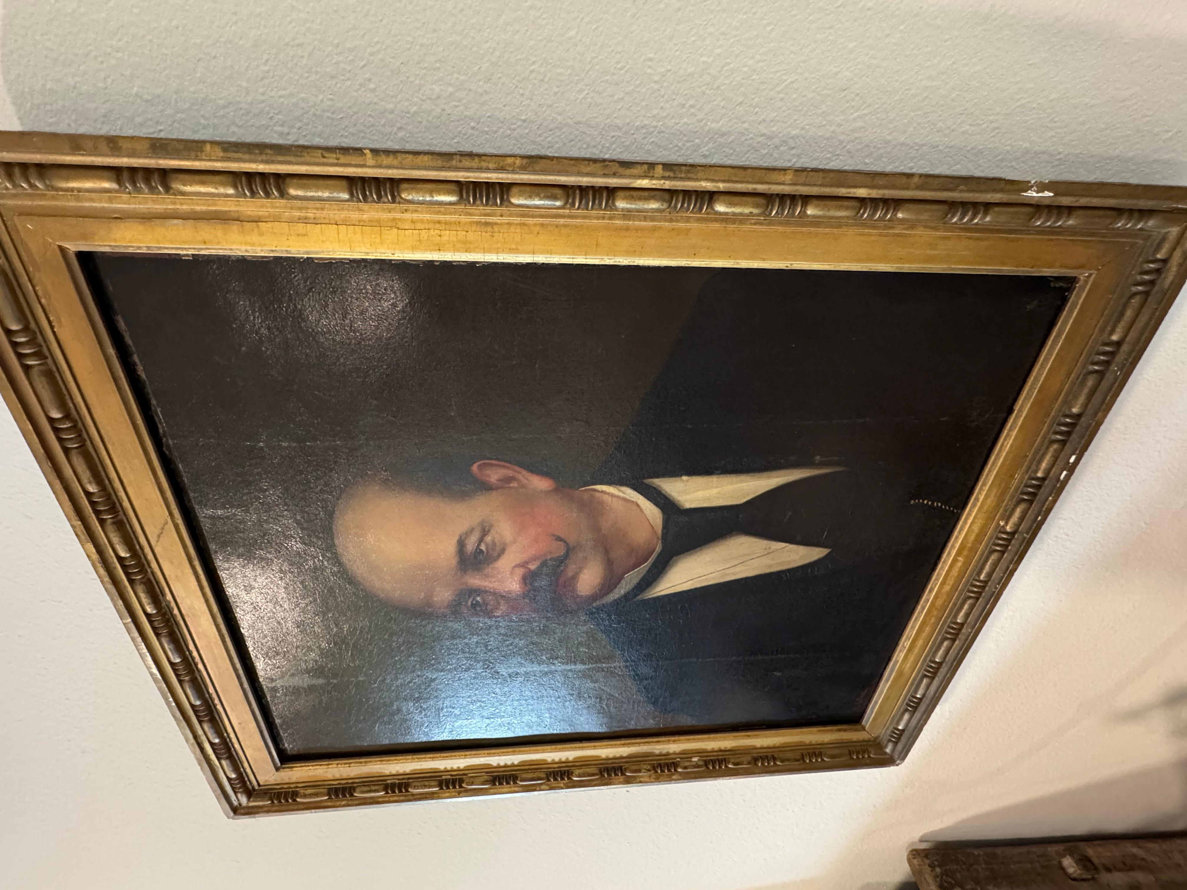 Dipinto antico olio su tela
con cornice dorata intagliata
firmato - Artista canadese