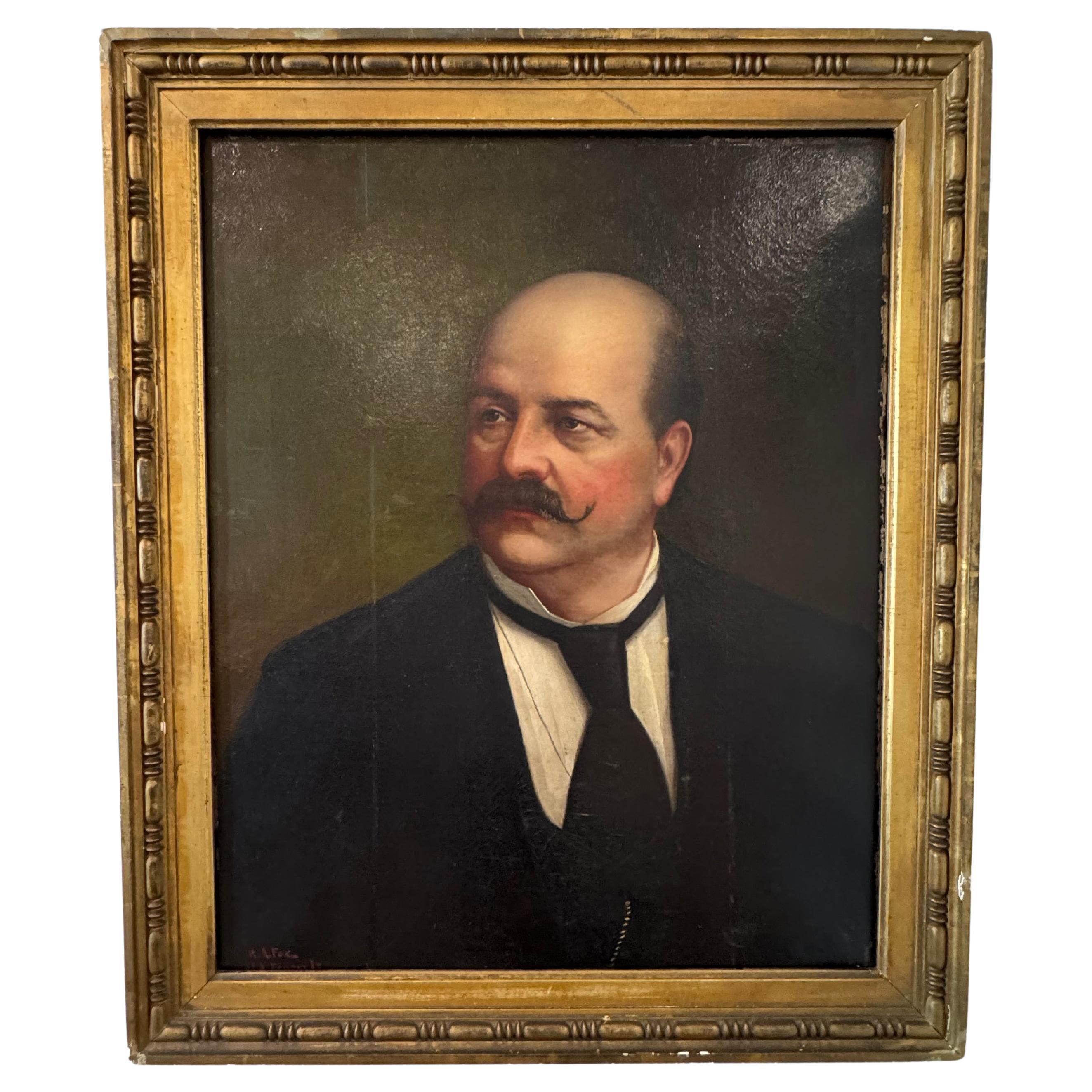 Antike Ölgemälde auf Leinwand Porträt