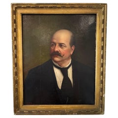 Antique oil painting on canvas portrait