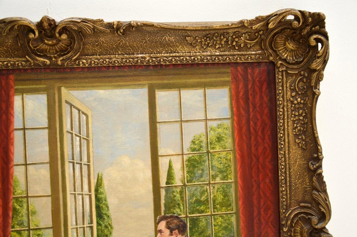 British Antique Oil Painting on Canvass by Alfred Lyndon Grace For Sale