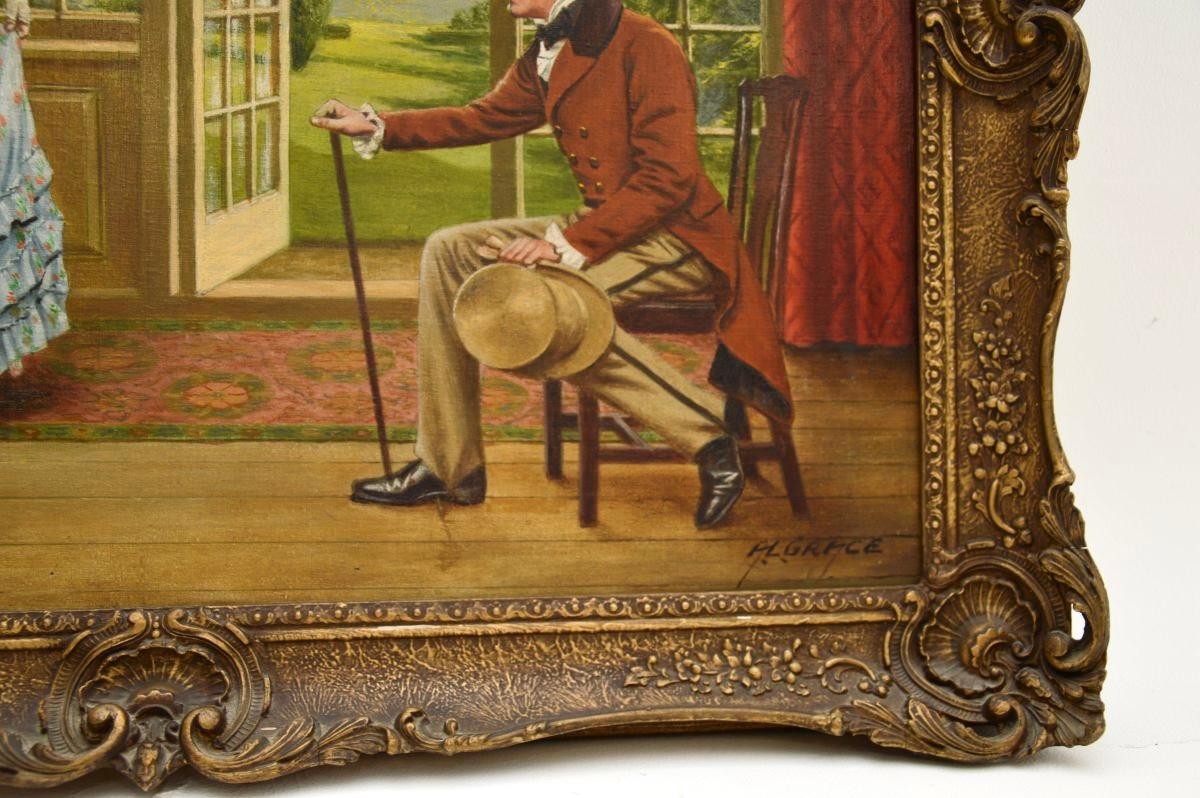 Late 19th Century Antique Oil Painting on Canvass by Alfred Lyndon Grace For Sale