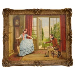 Antico dipinto a olio su tela di Alfred Lyndon Grace