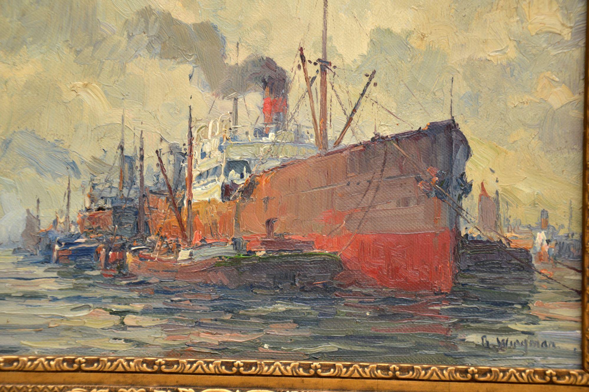 Peinture à l'huile ancienne sur toile de Gerard Wiegman (1875-1964) Bon état - En vente à London, GB