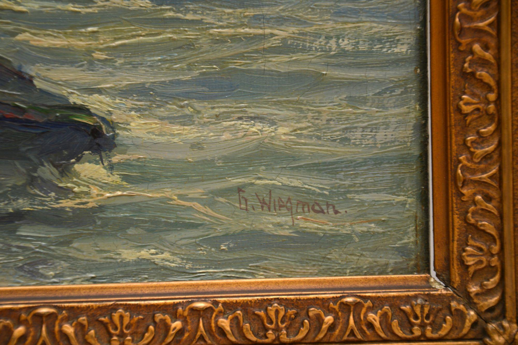 Antique Oil Painting on Canvass by Gerard Wiegman (1875-1964) 3