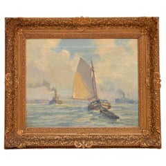 Peinture à l'huile ancienne sur toile de Gerard Wiegman (1875-1964)