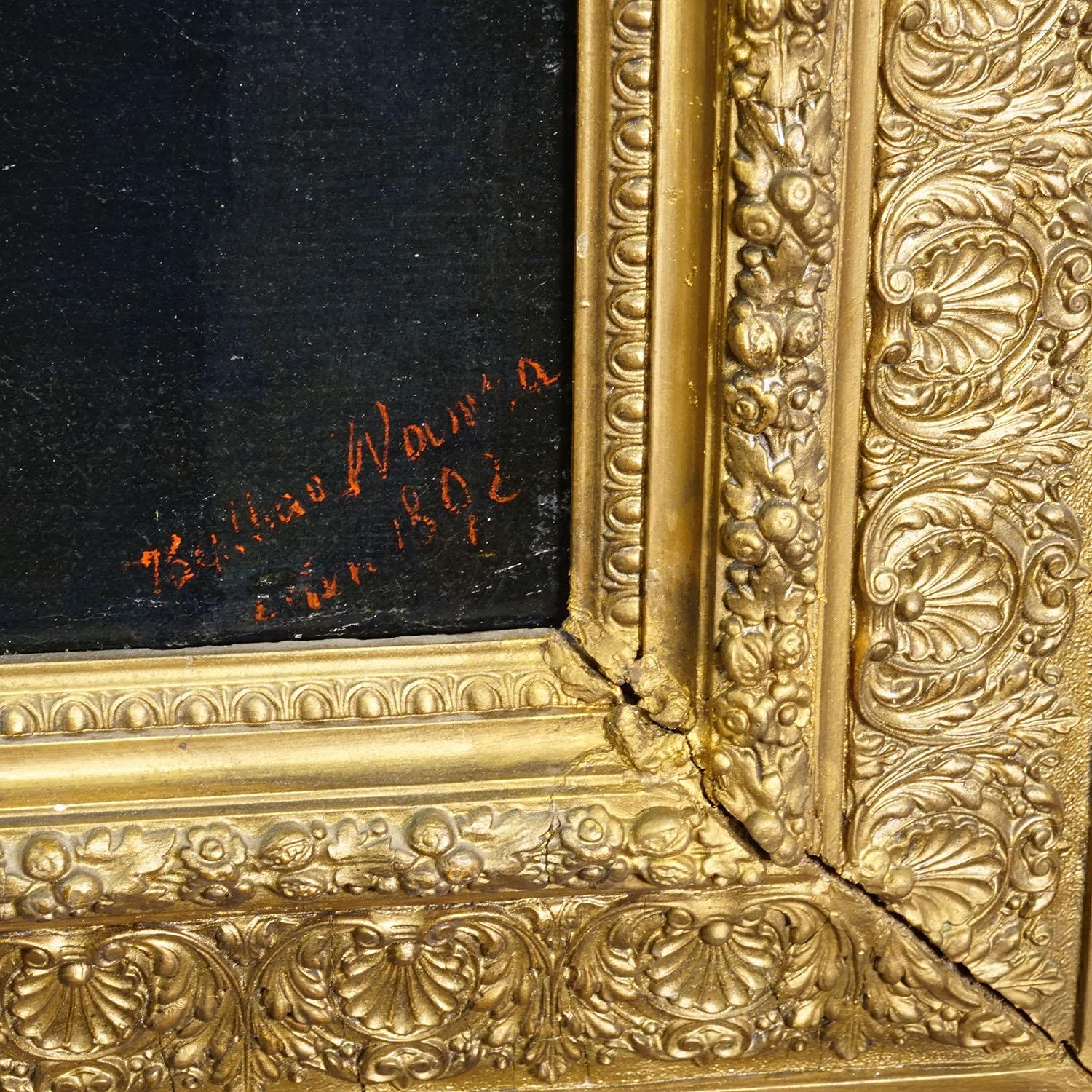 Antikes Ölgemälde Porträt eines volkstümlichen Österreichers, Wien 1892 im Angebot 1