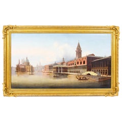 Antique Oil Painting Riva Degli Schiavoni Venice Vavrinec Zabehlicky